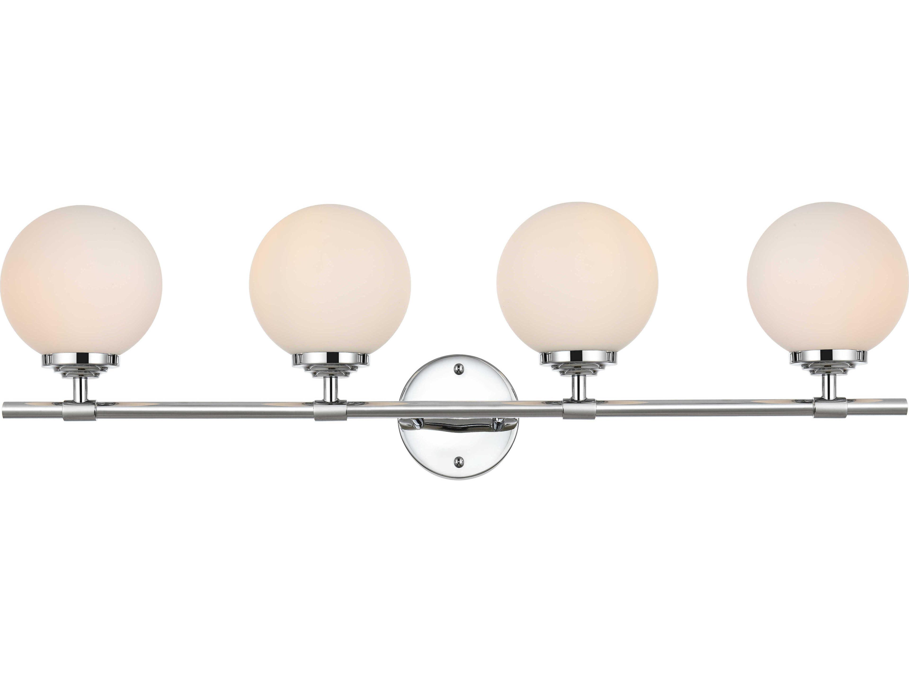 Elegant Lighting Ansley 4-Light Chrome Glass Vanity Light