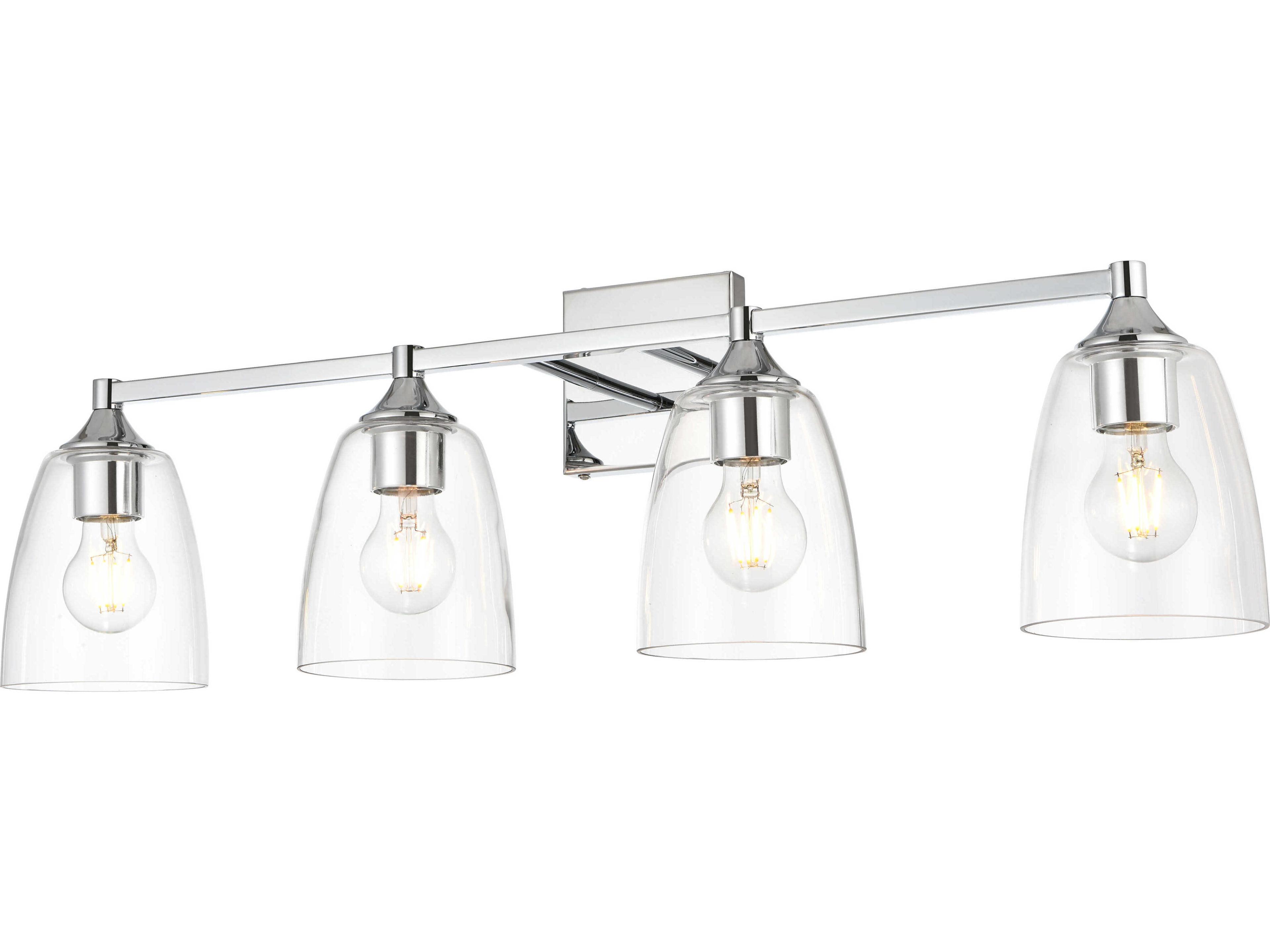 Elegant Lighting Gianni 4-Light Chrome Glass Vanity Light