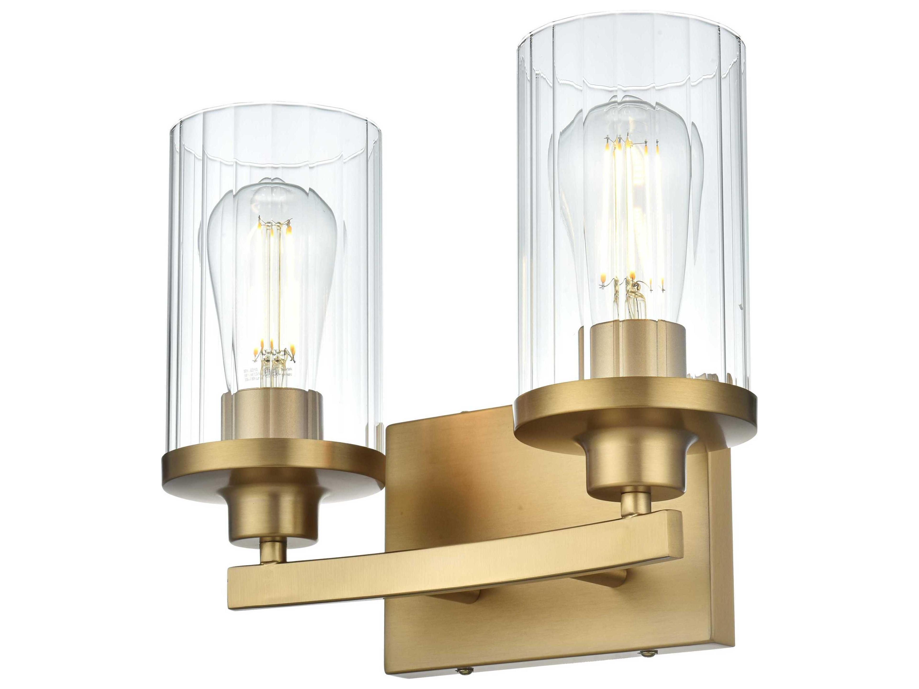 Elegant Lighting Thane 2-Light Satin Gold Vanity Light