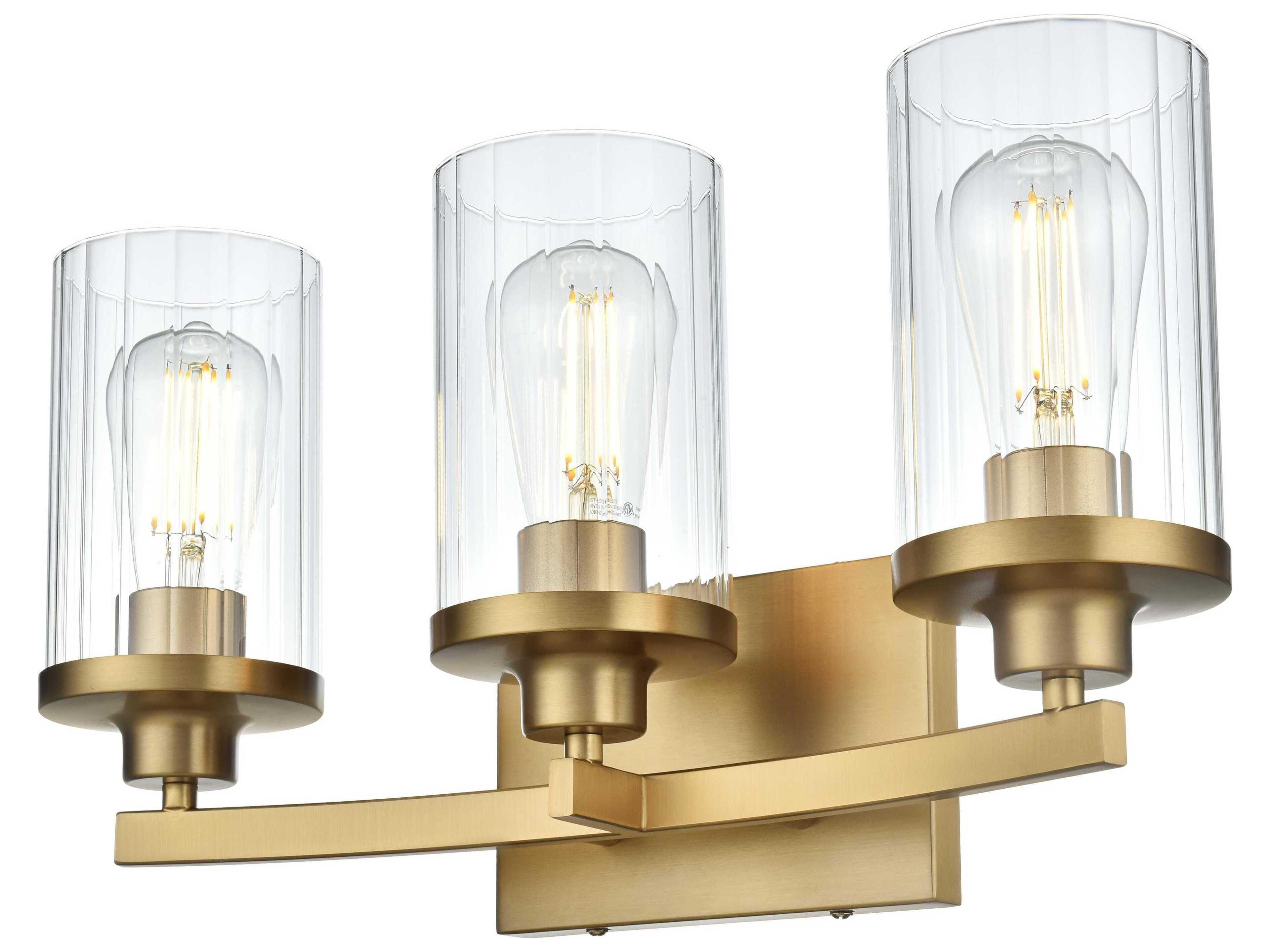 Elegant Lighting Thane 3-Light Satin Gold Vanity Light