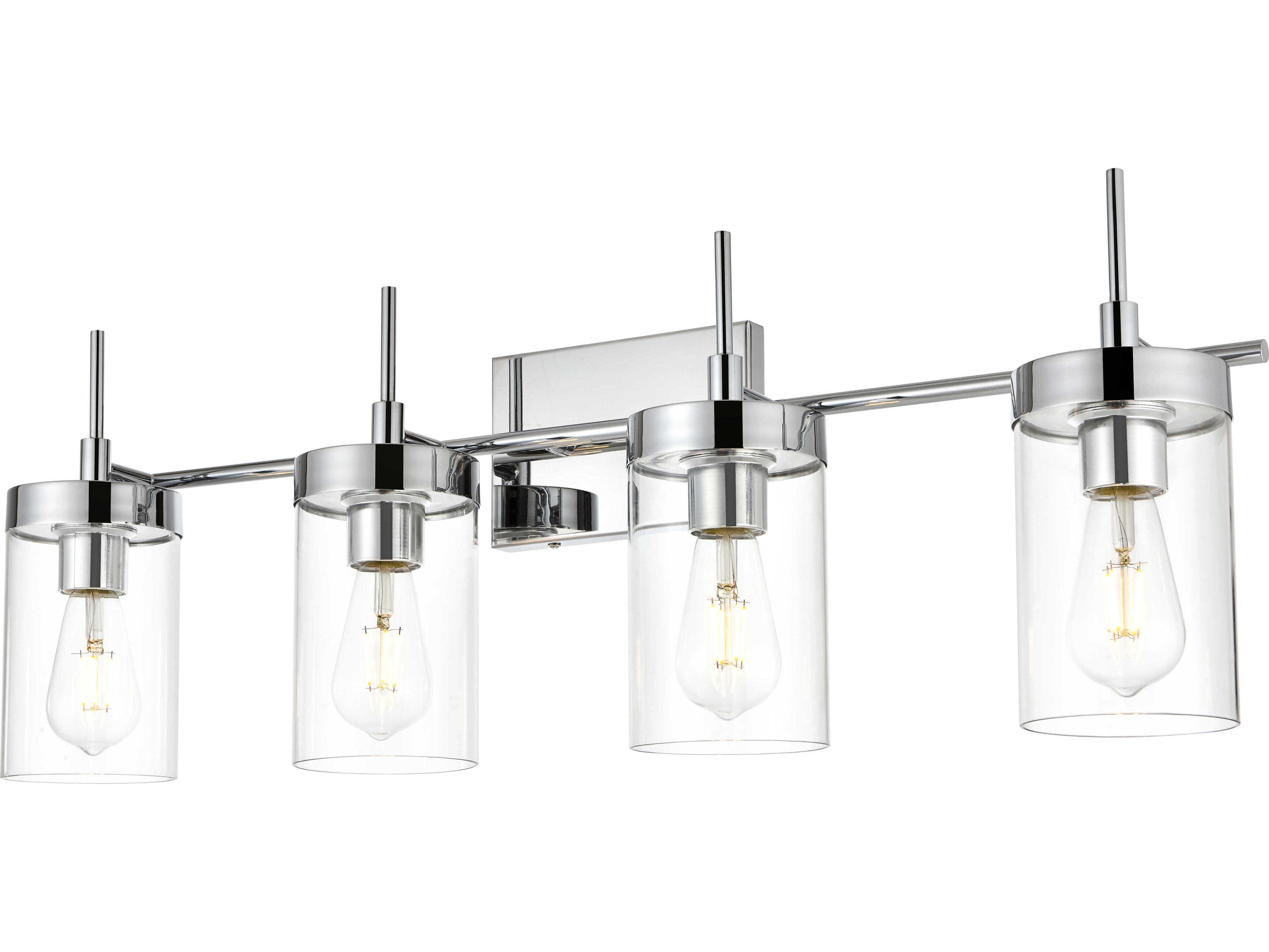 Elegant Lighting Benny 4-Light Chrome Glass Vanity Light