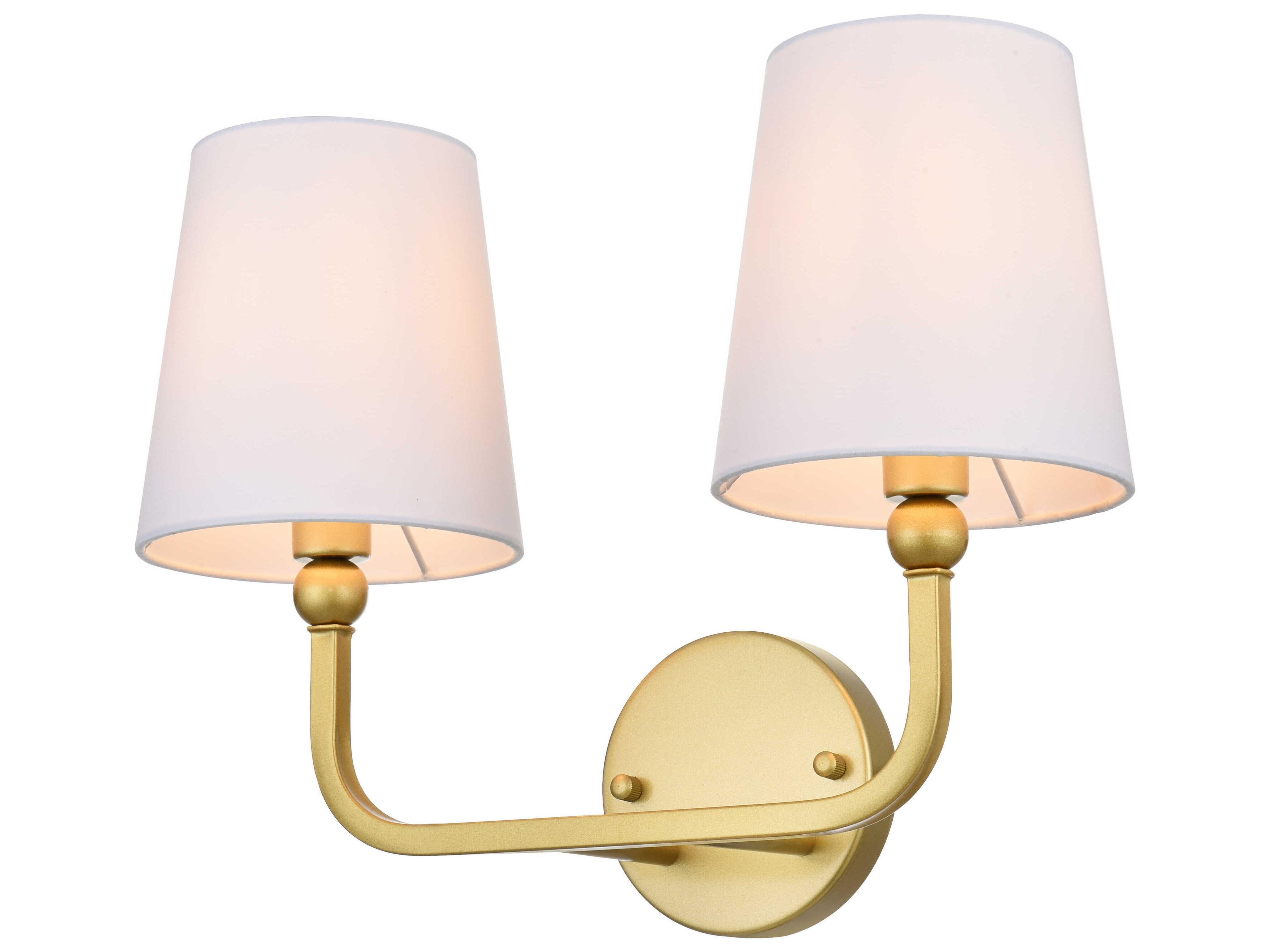 Elegant Lighting Colson 2-Light Brass Glass Vanity Light