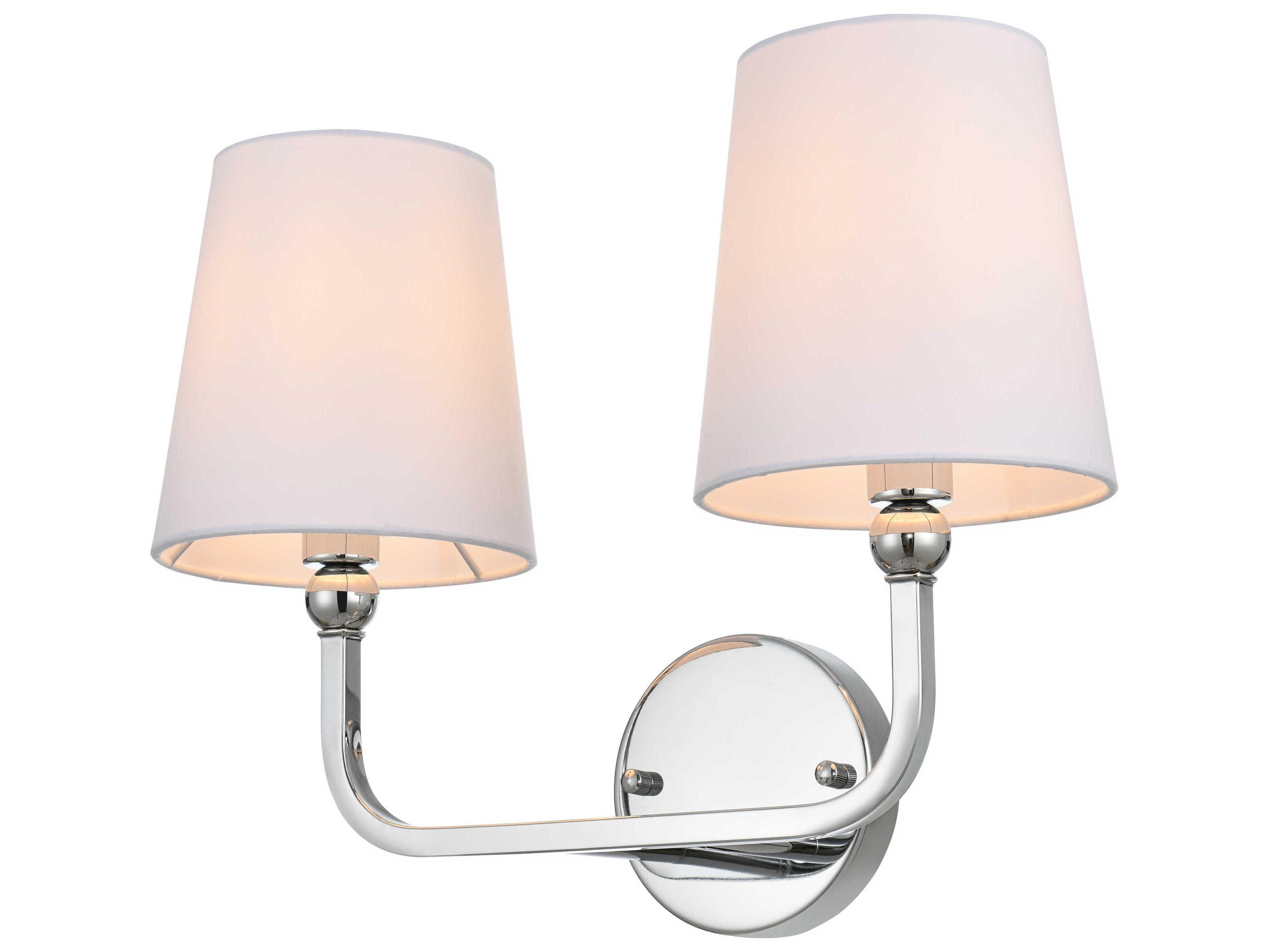 Elegant Lighting Colson 2-Light Chrome Glass Vanity Light