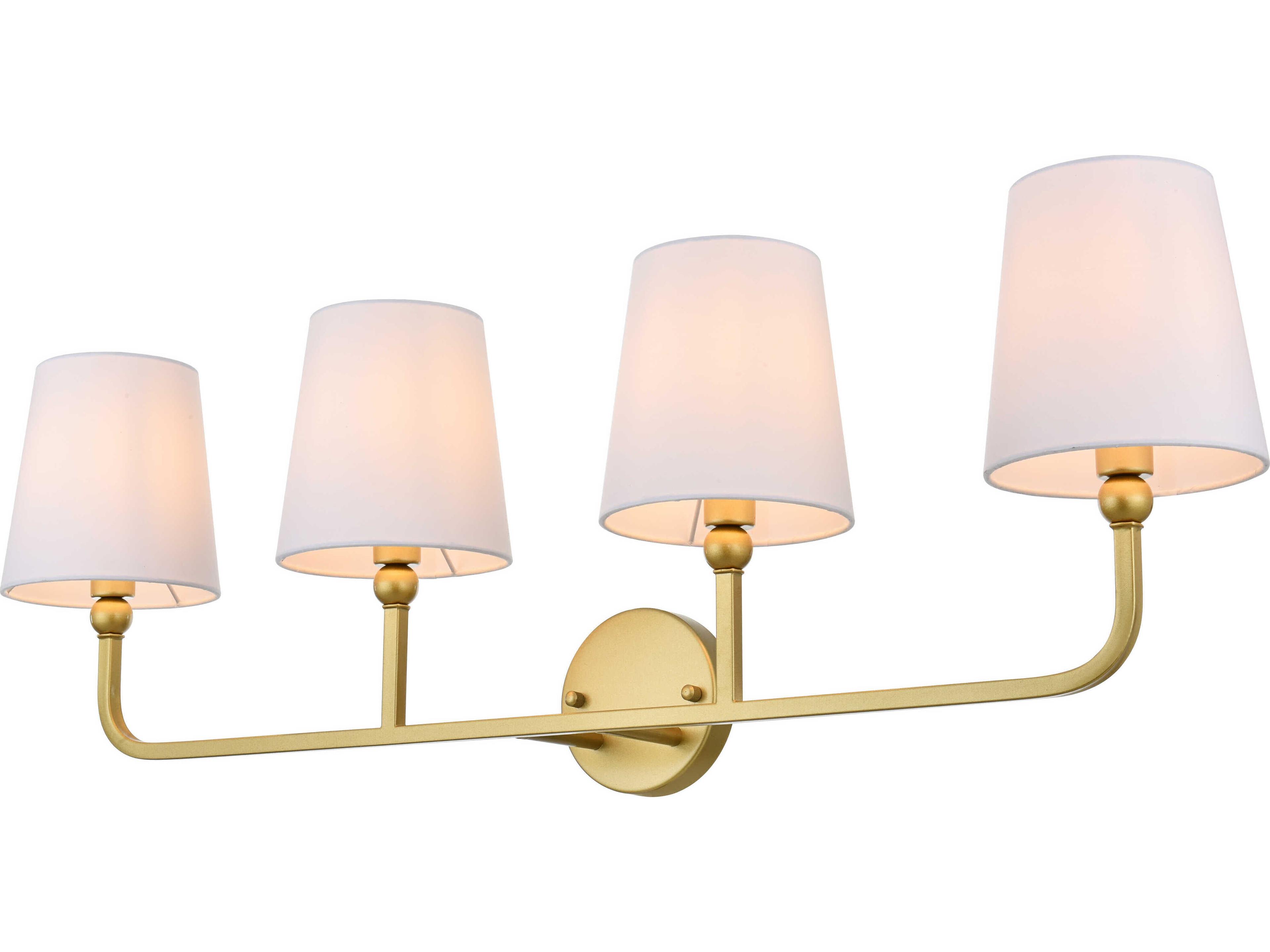 Elegant Lighting Colson 4-Light Brass Glass Vanity Light