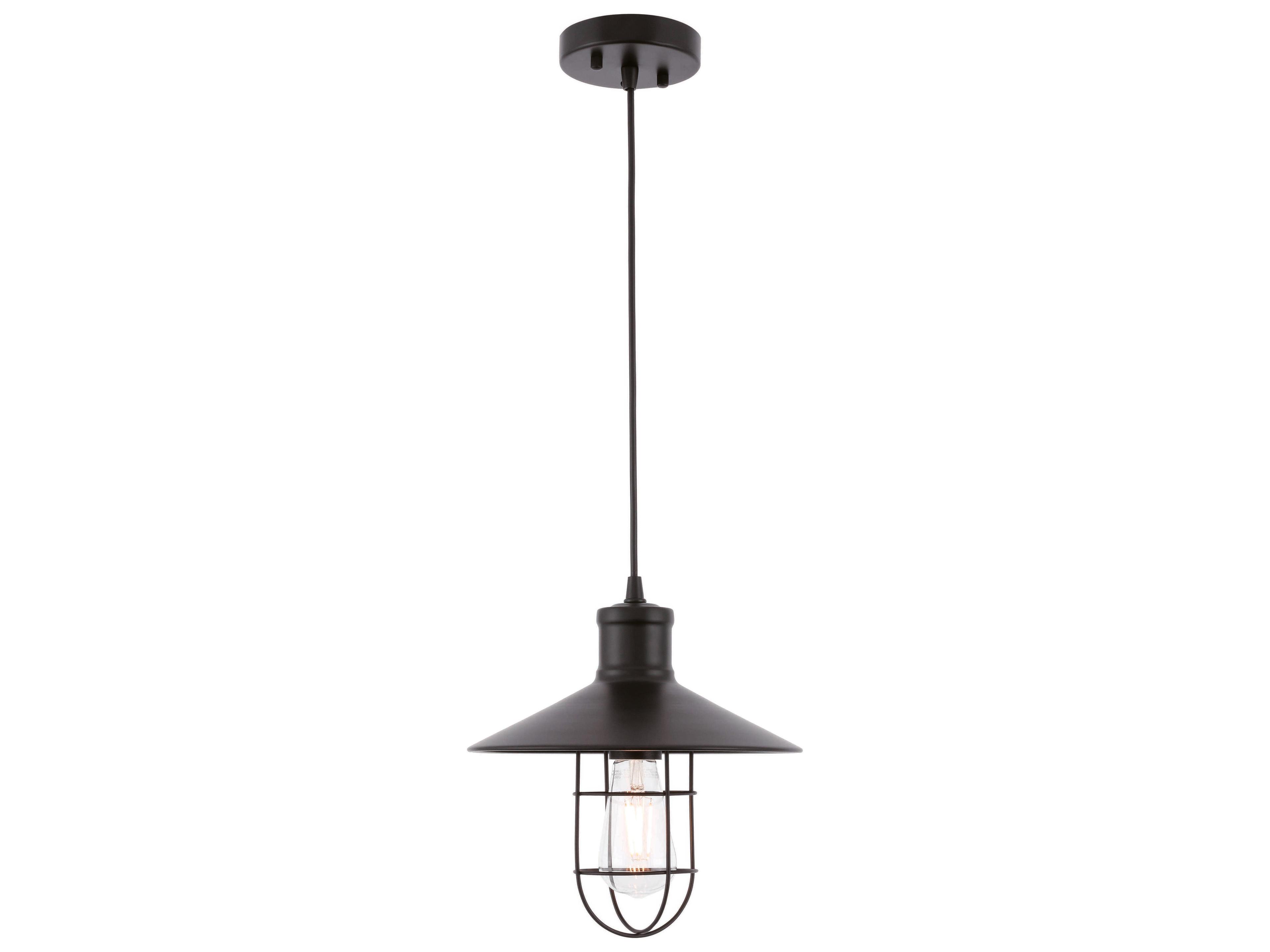 Elegant Lighting 1-Light Black Mini Pendant