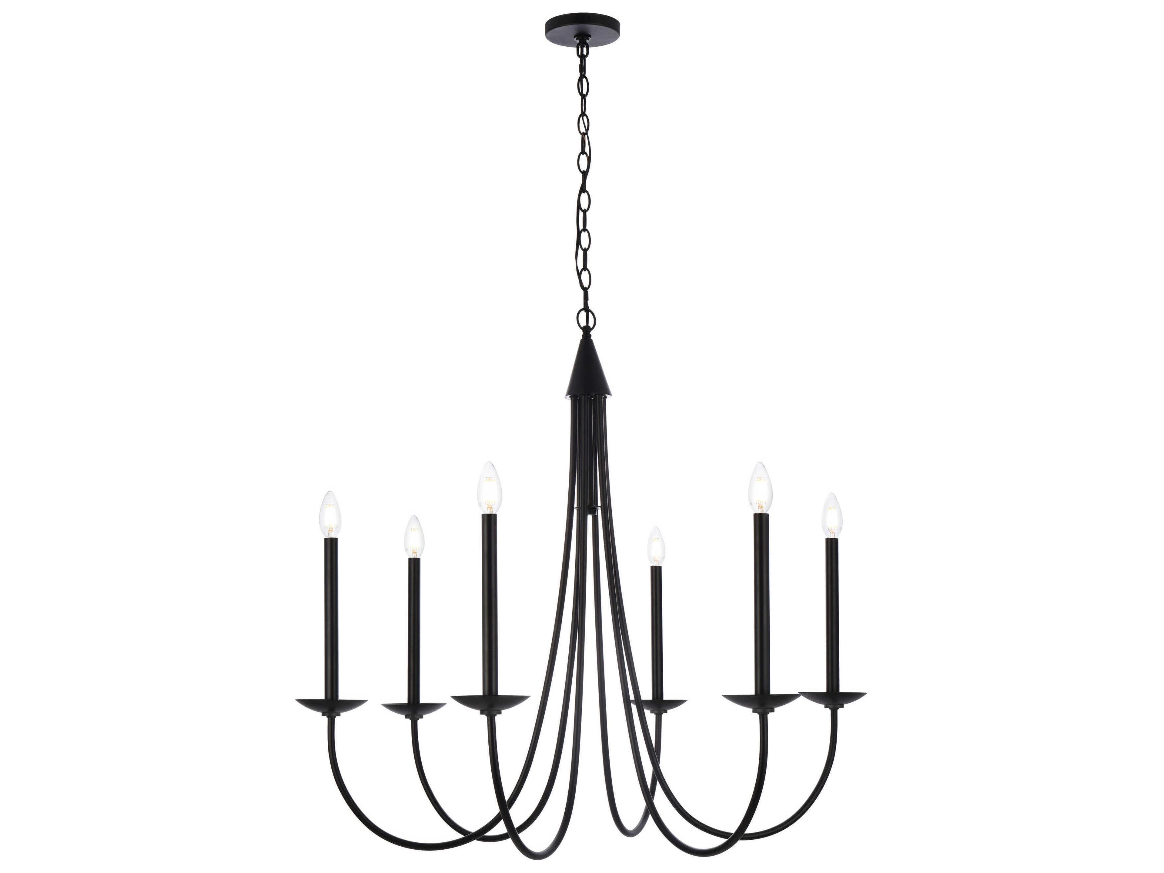 Elegant Lighting Cohen 6-Light Black Chandelier