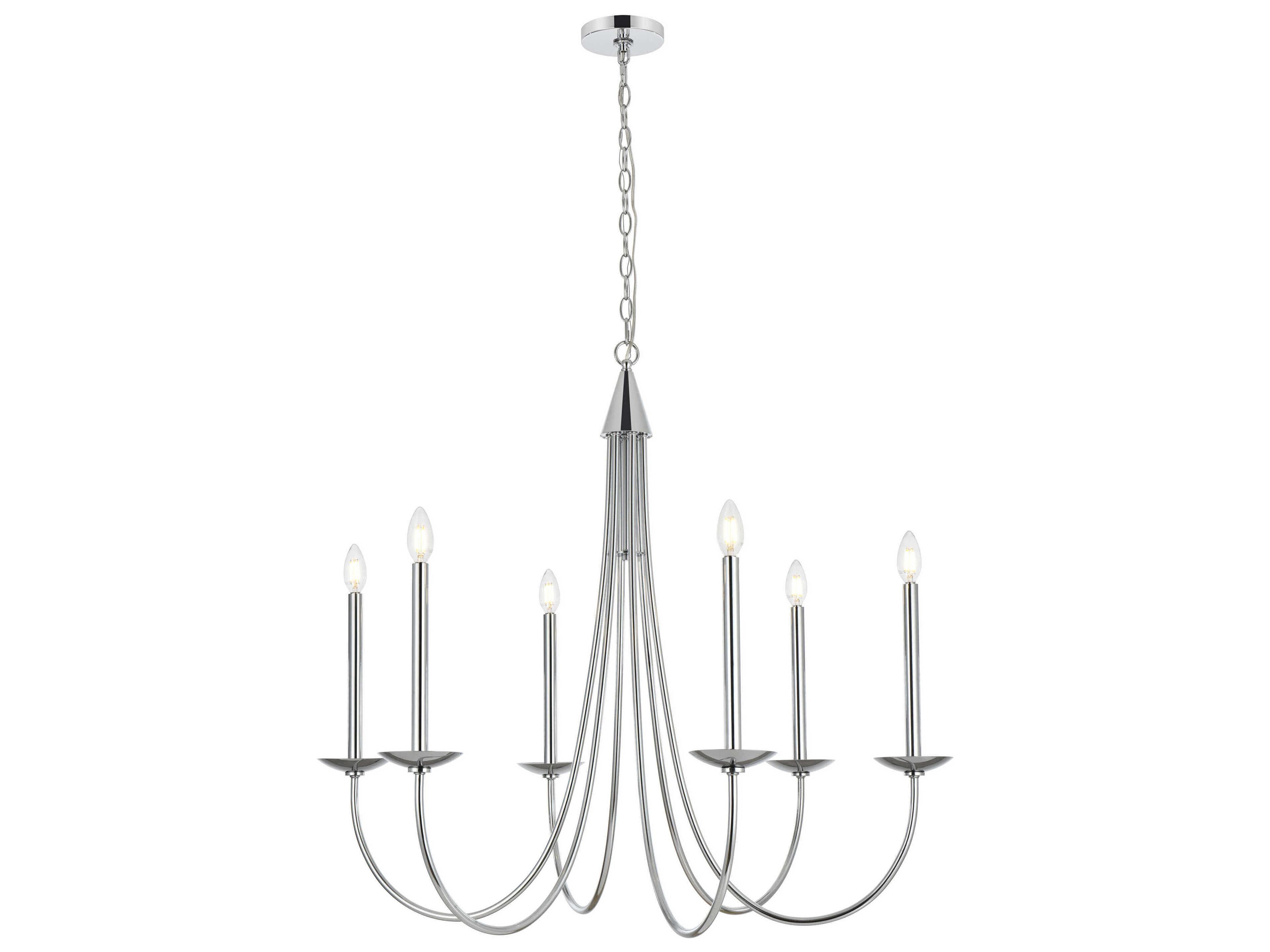 Elegant Lighting Cohen 6-Light Chrome Chandelier