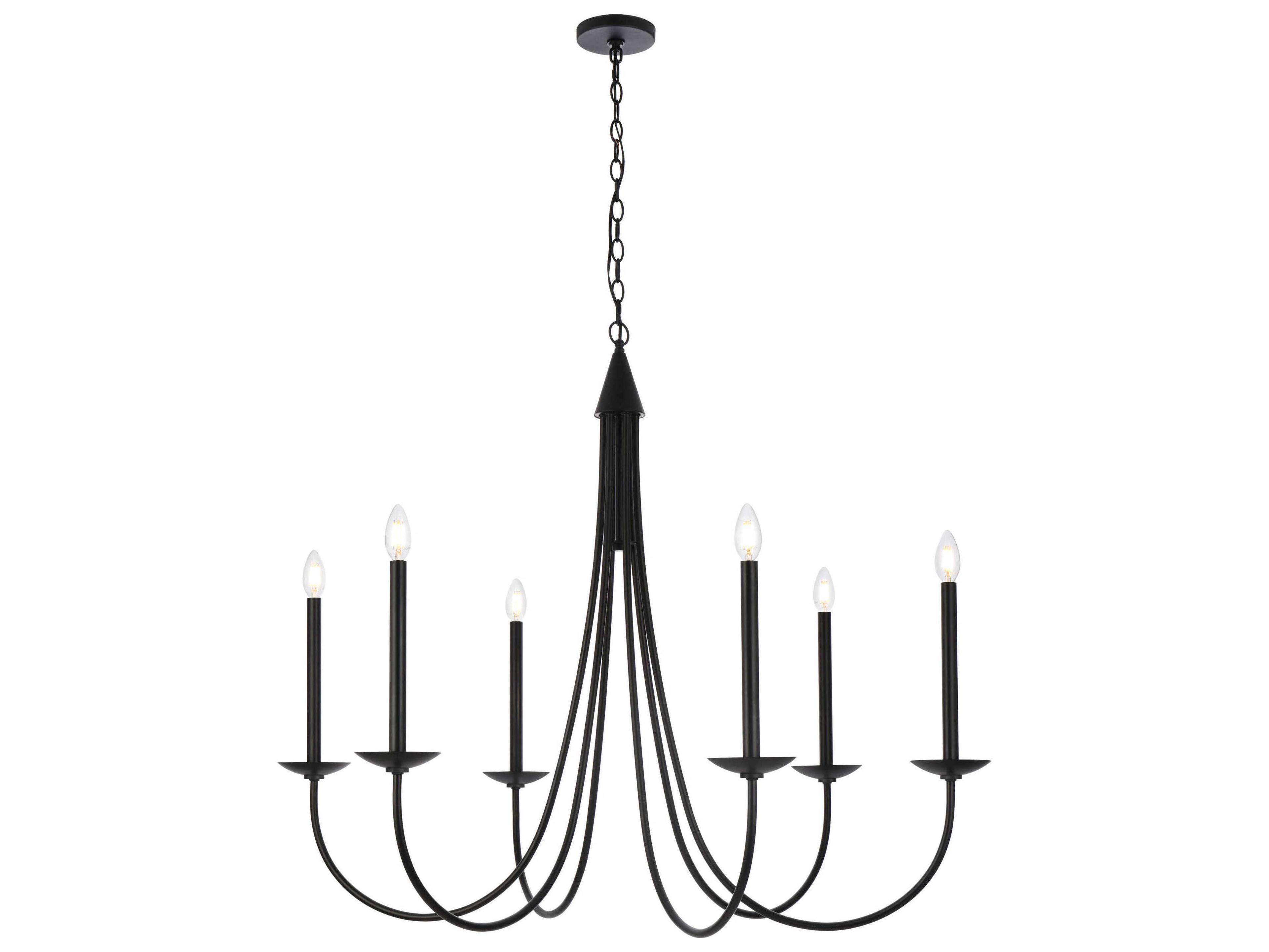 Elegant Lighting Cohen 6-Light Black Chandelier