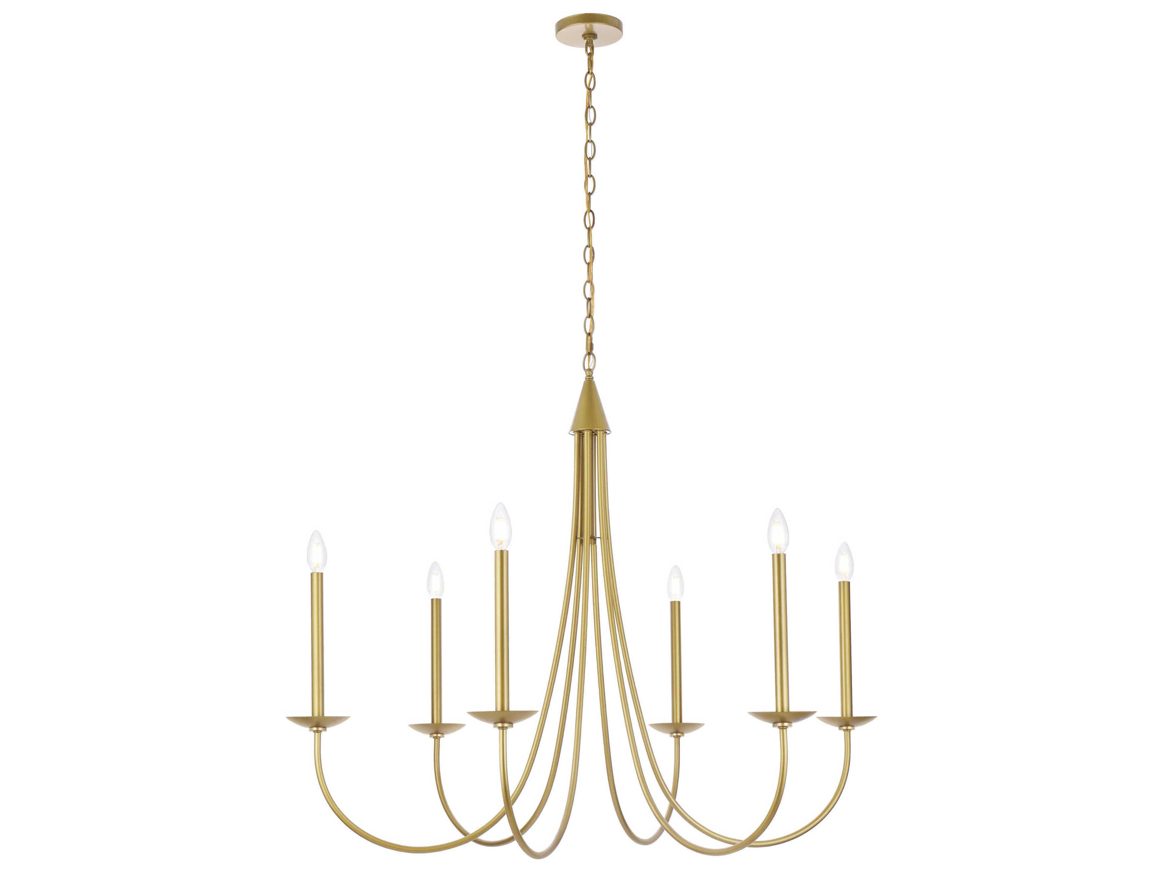 Elegant Lighting Cohen 6-Light Brass Chandelier