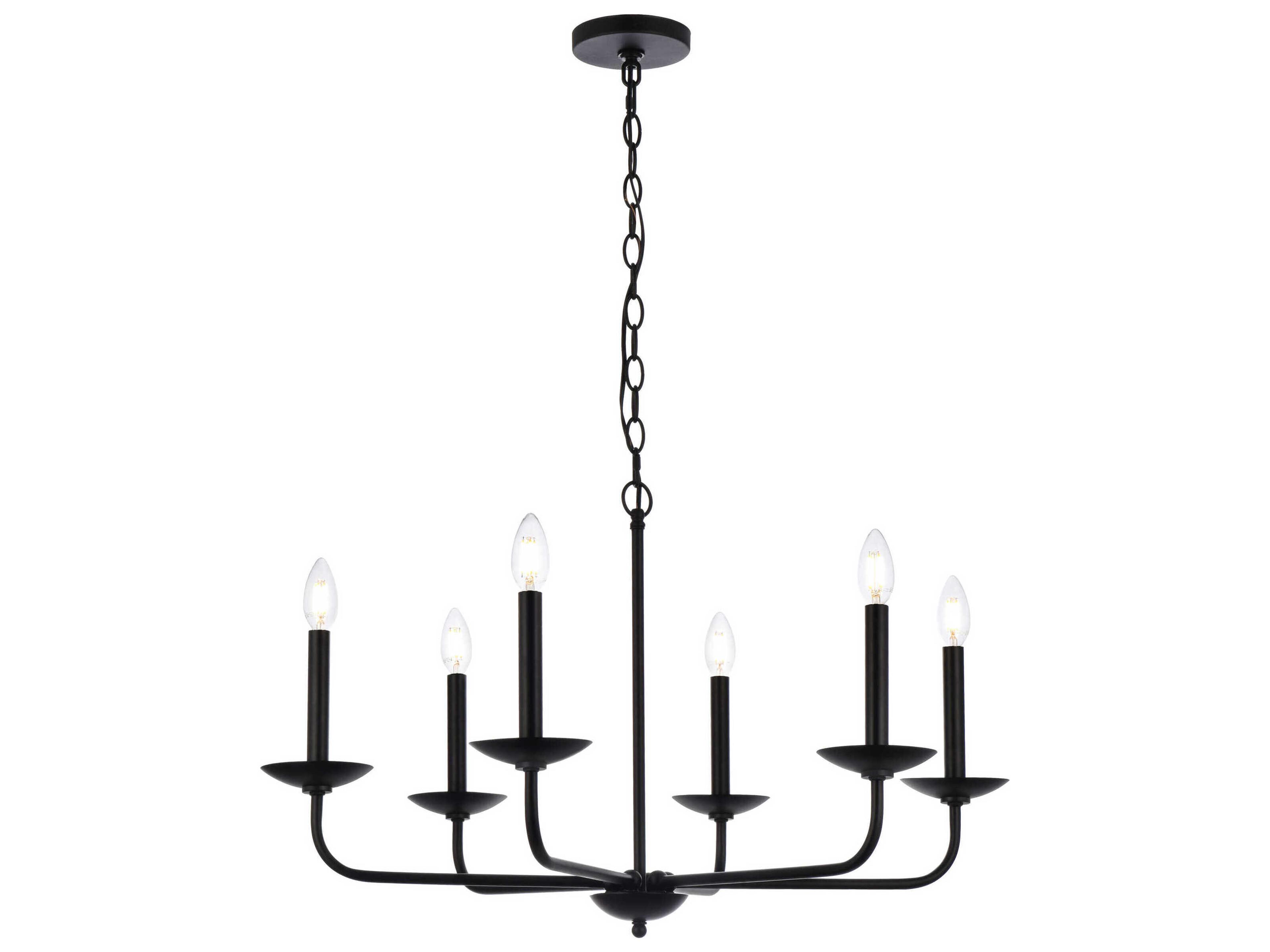 Elegant Lighting Cohen 6-Light Black Chandelier