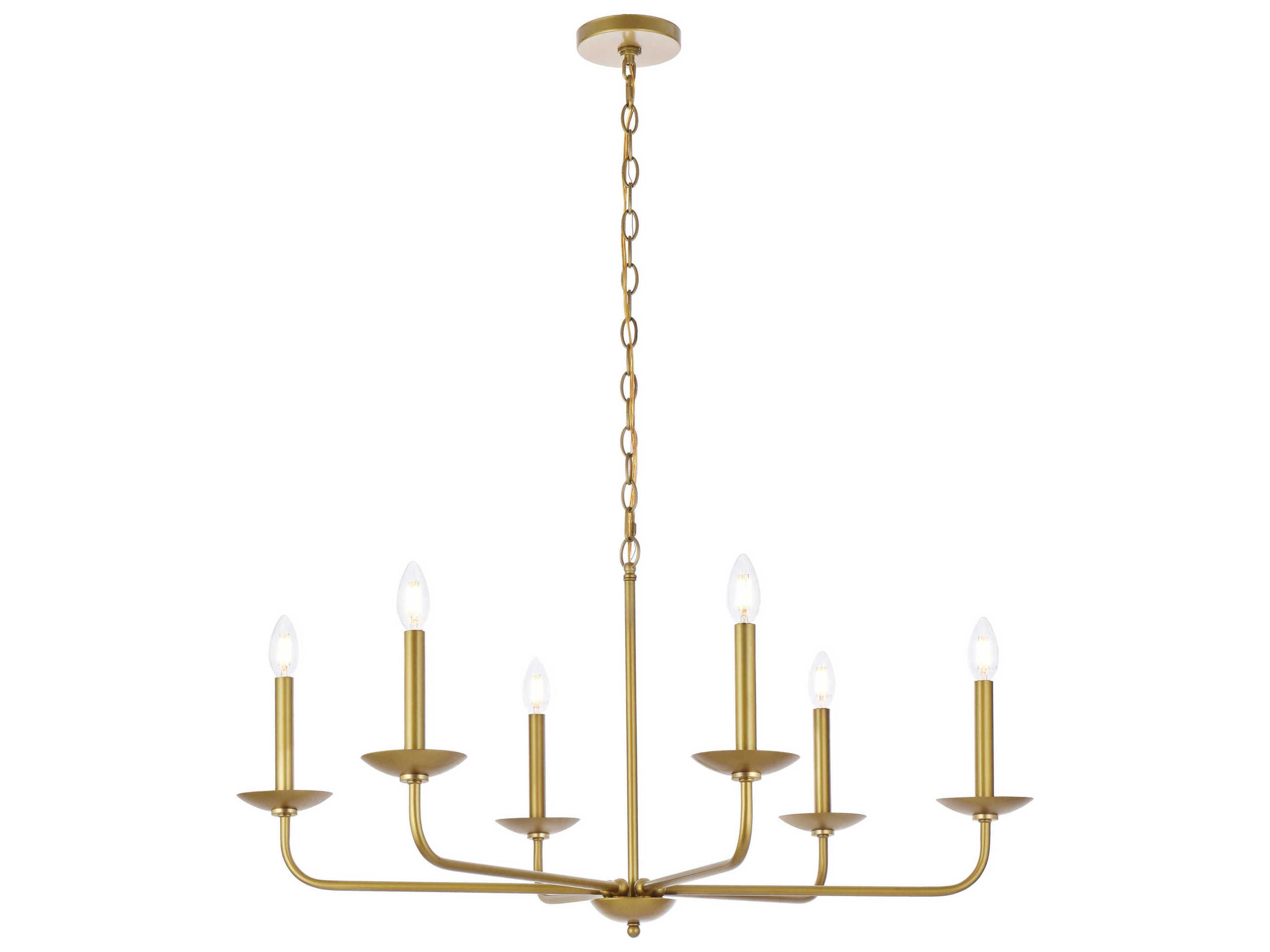 Elegant Lighting Cohen 6-Light Brass Chandelier