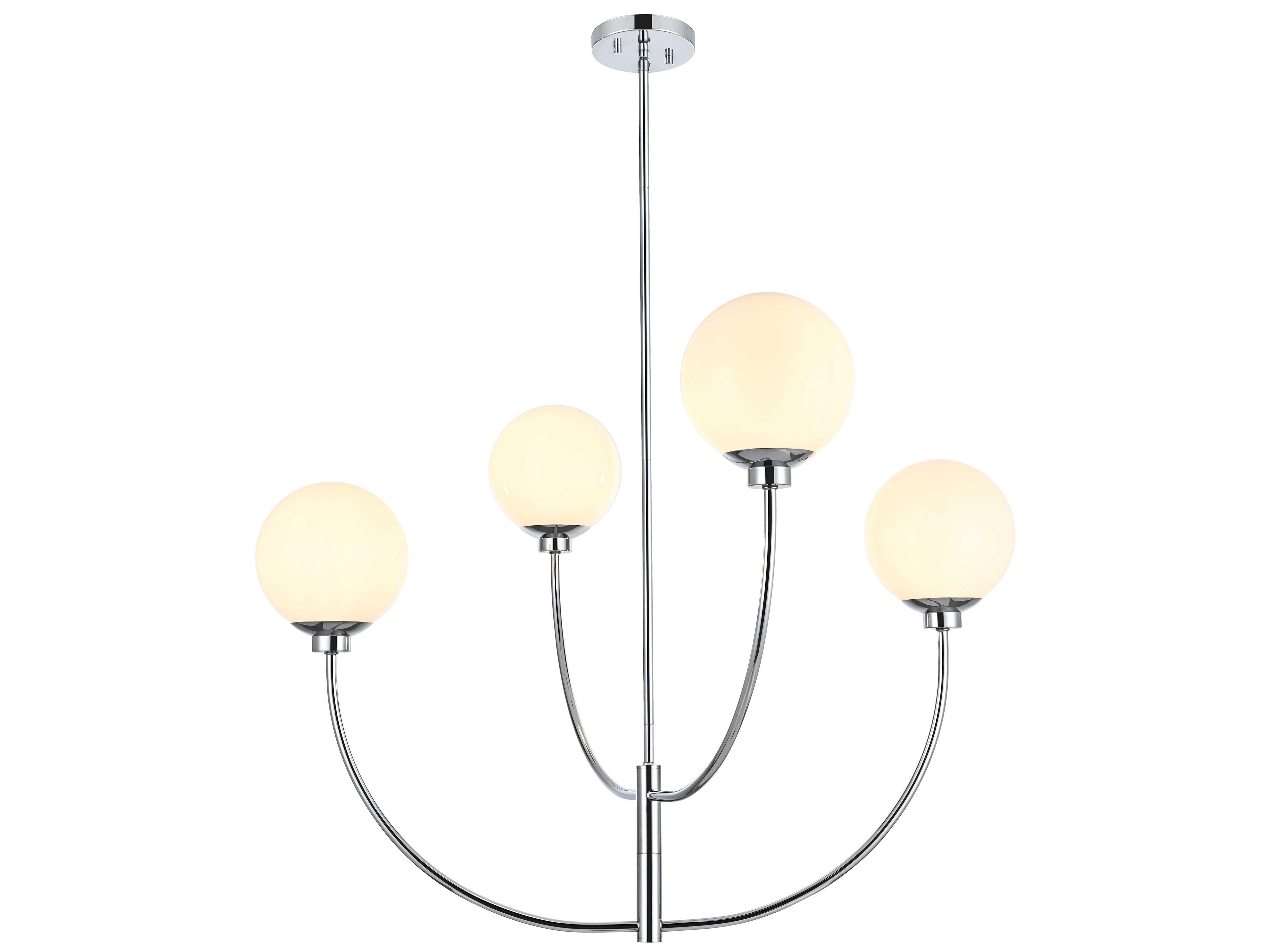 Elegant Lighting Nyomi 4-Light Chrome Globe Chandelier