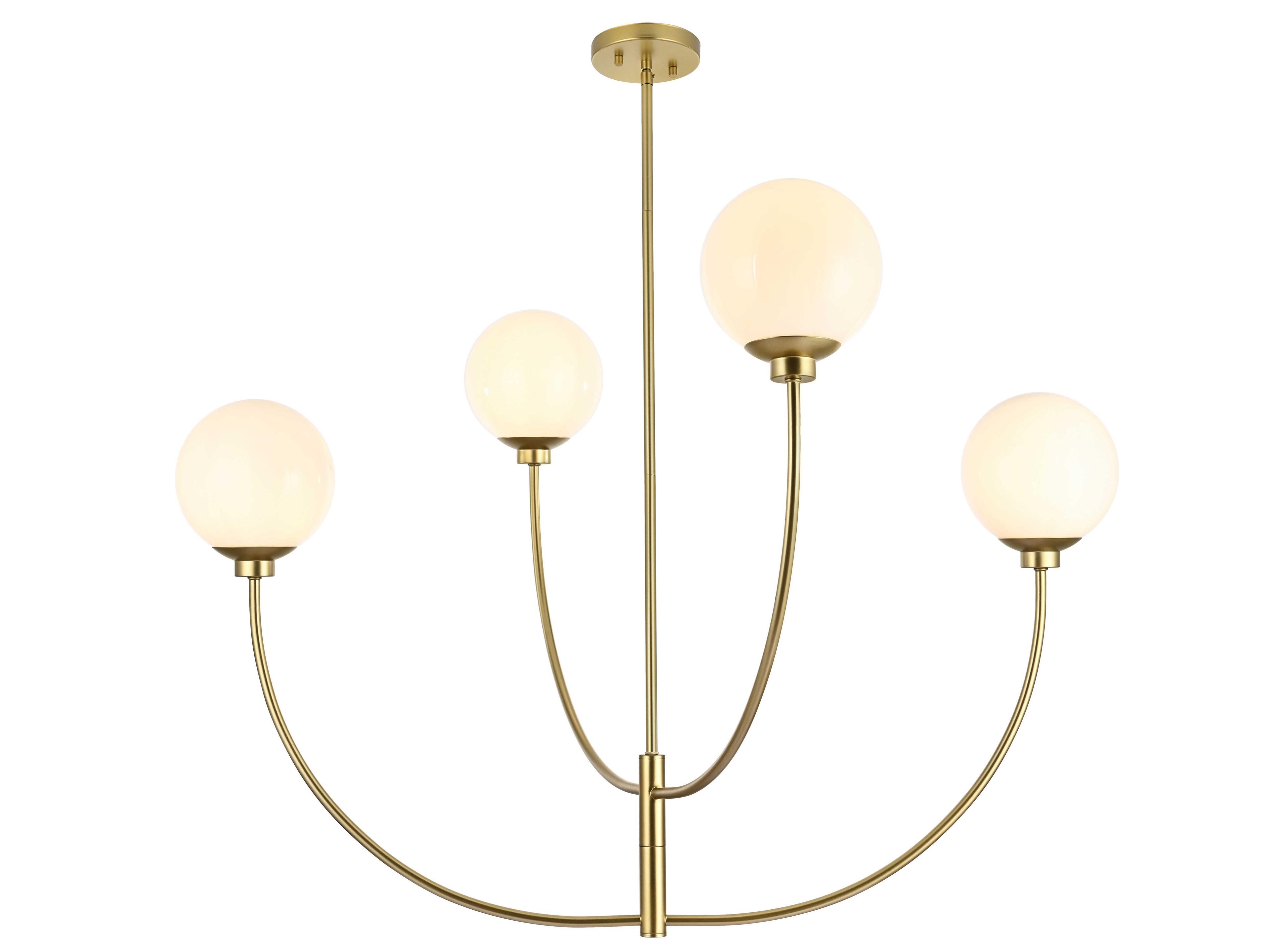 Elegant Lighting Nyomi 4-Light Brass Globe Chandelier