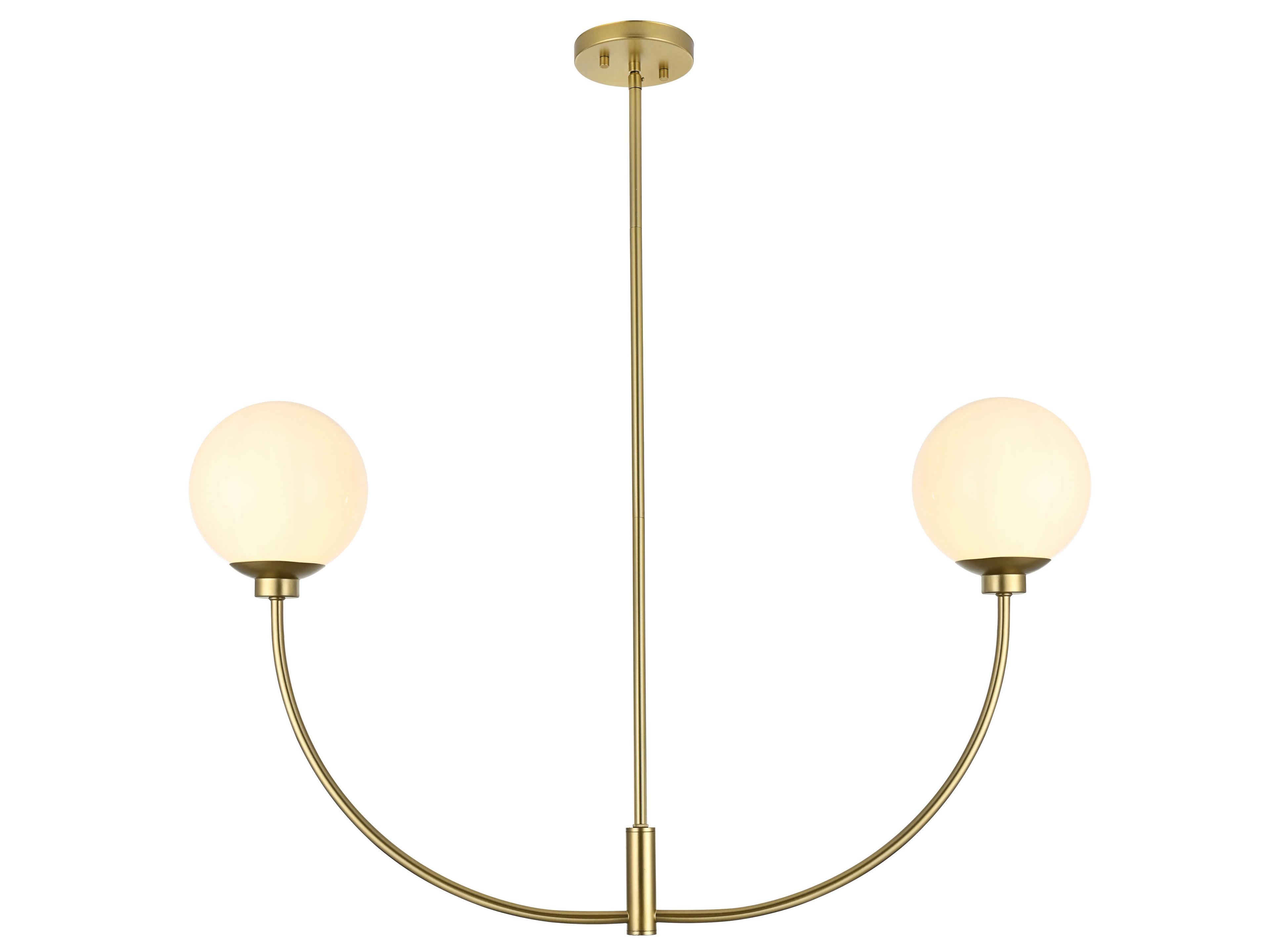 Elegant Lighting Nyomi 2-Light Brass Globe Island Pendant