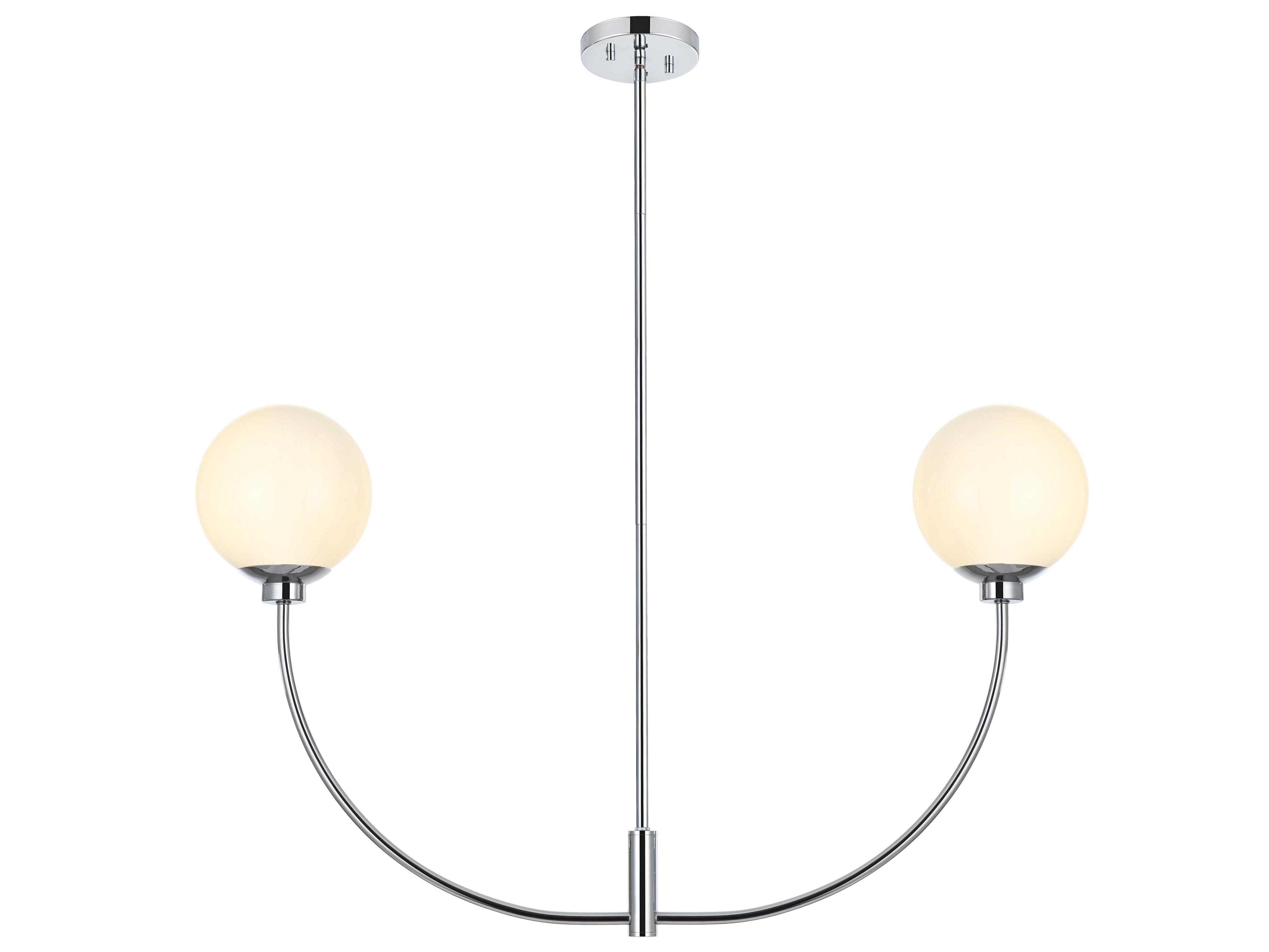 Elegant Lighting Nyomi 2-Light Chrome Globe Island Pendant