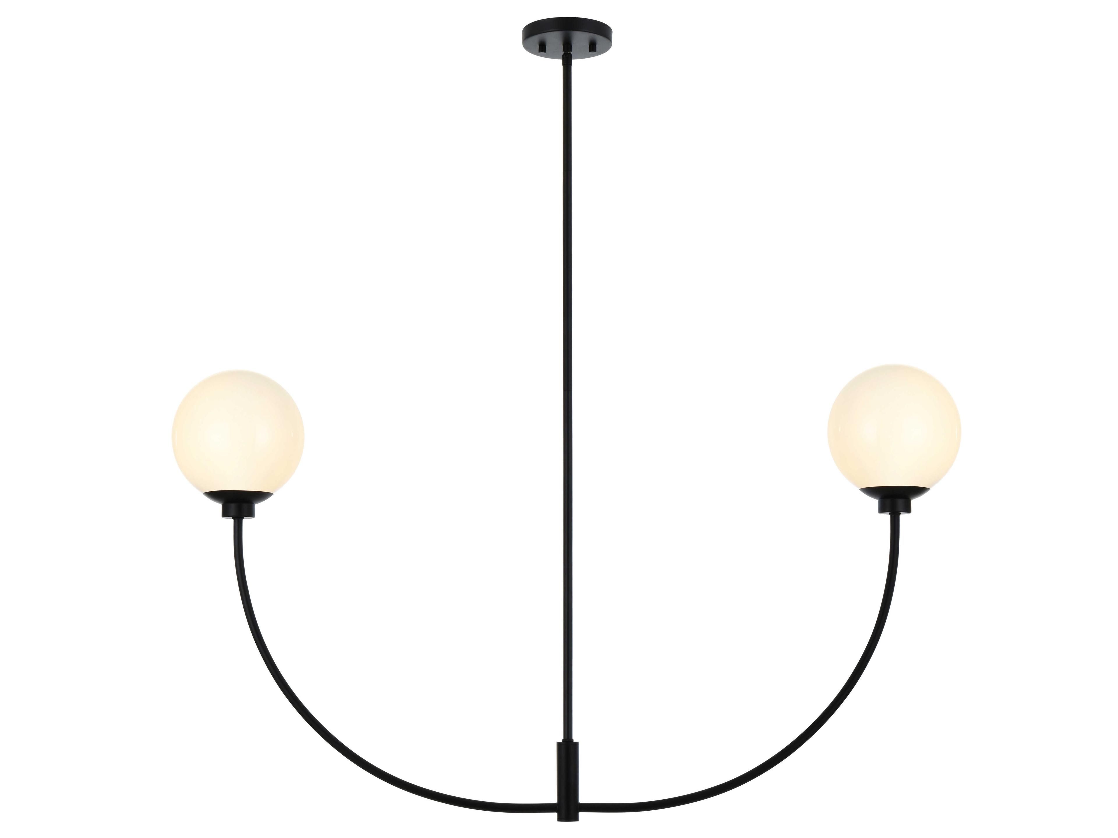 Elegant Lighting Nyomi 2-Light Black Globe Island Pendant