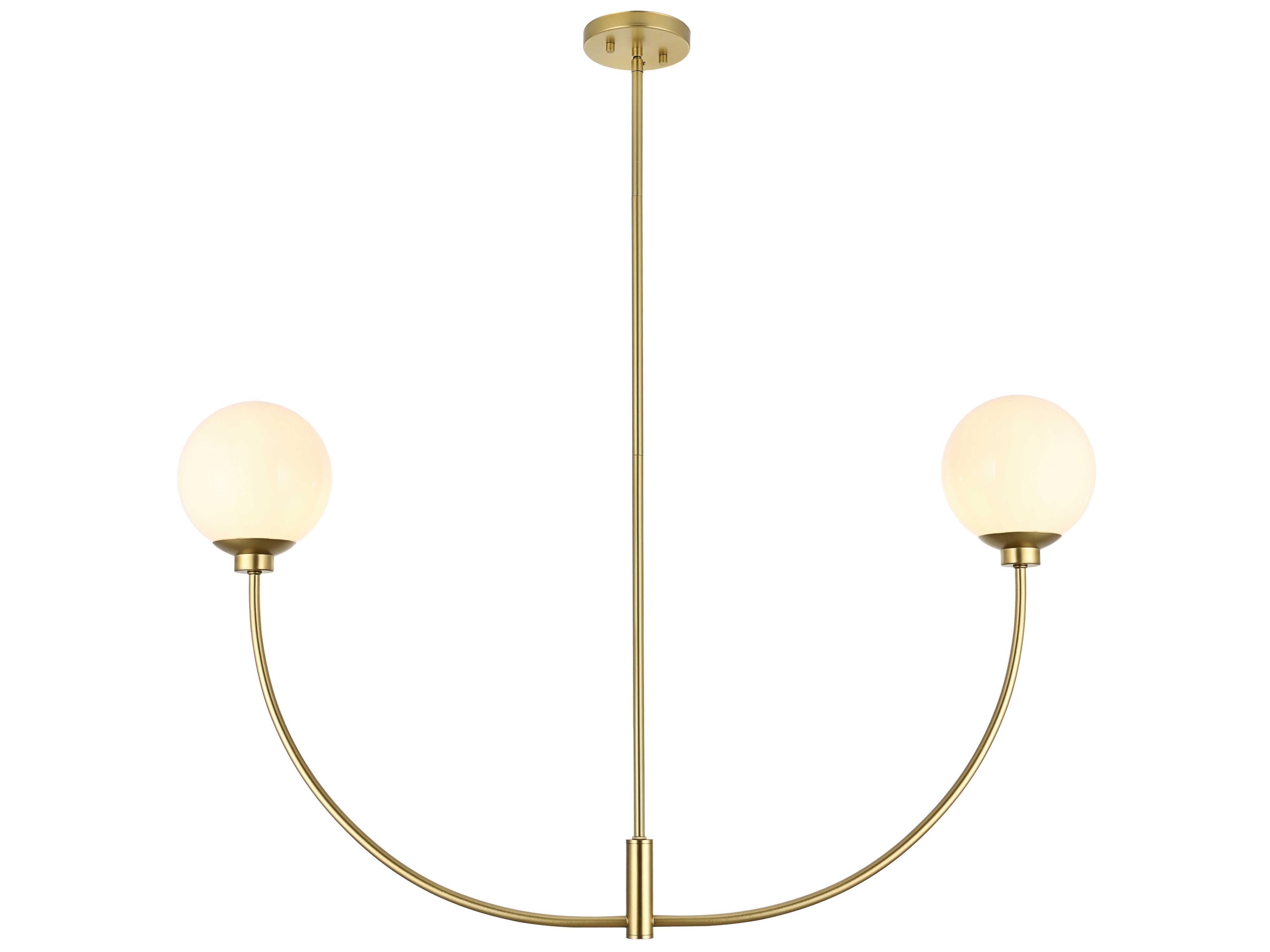 Elegant Lighting Nyomi 2-Light Brass Globe Island Pendant