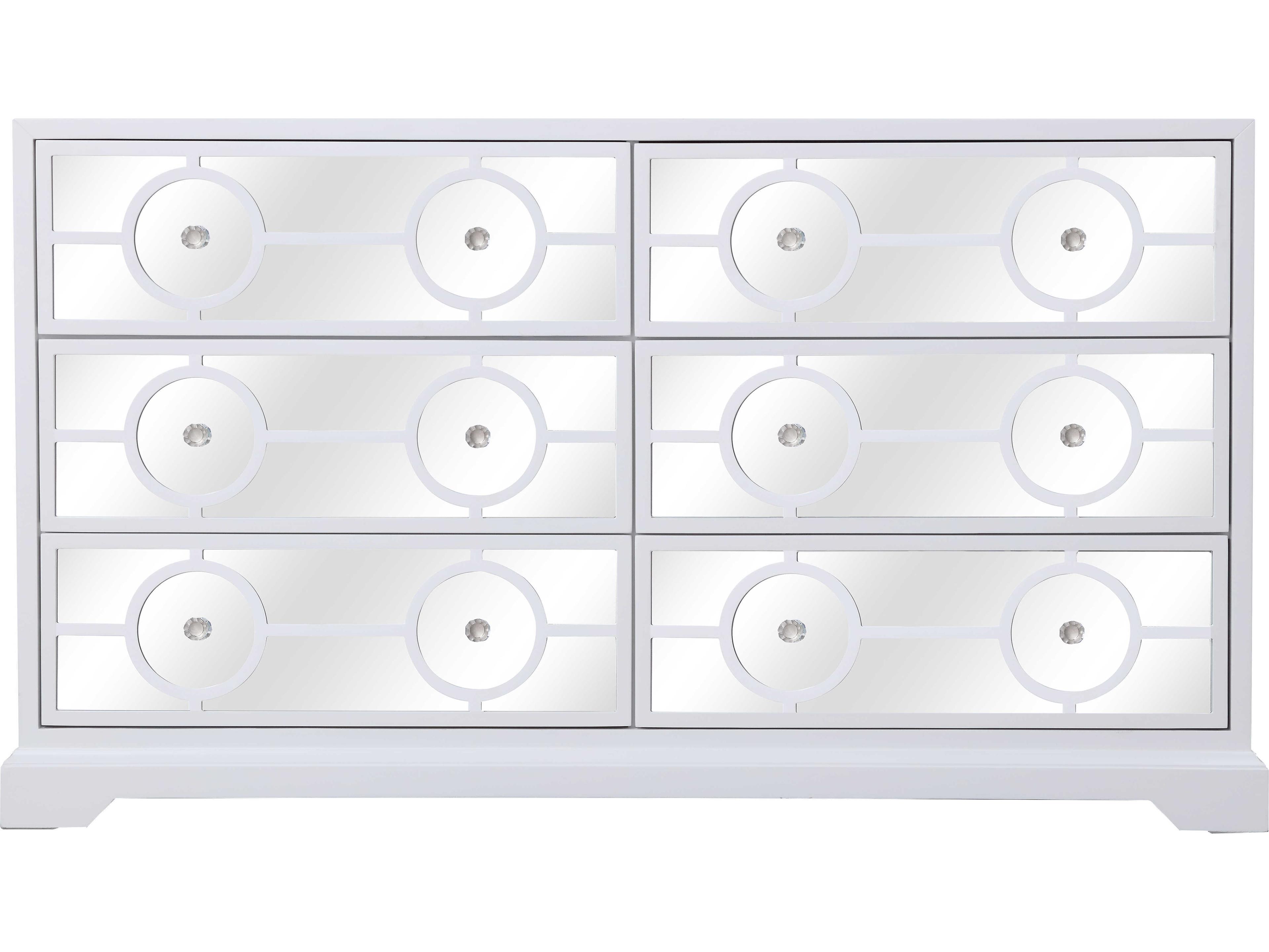 Elegant Lighting Modern 6-Drawers Rubberwood Double Dresser