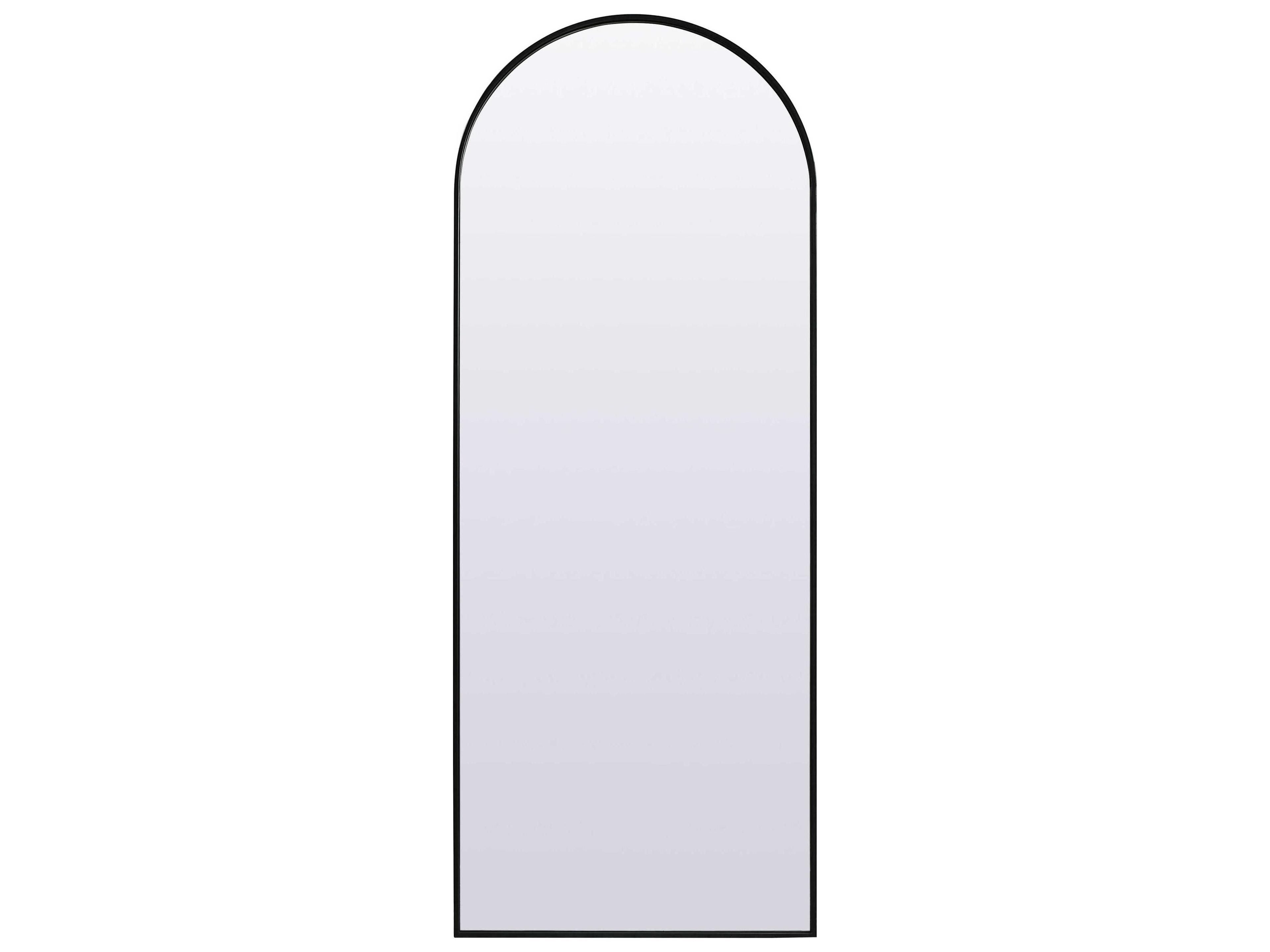 Elegant Lighting Ayra Black Arch Floor Mirror