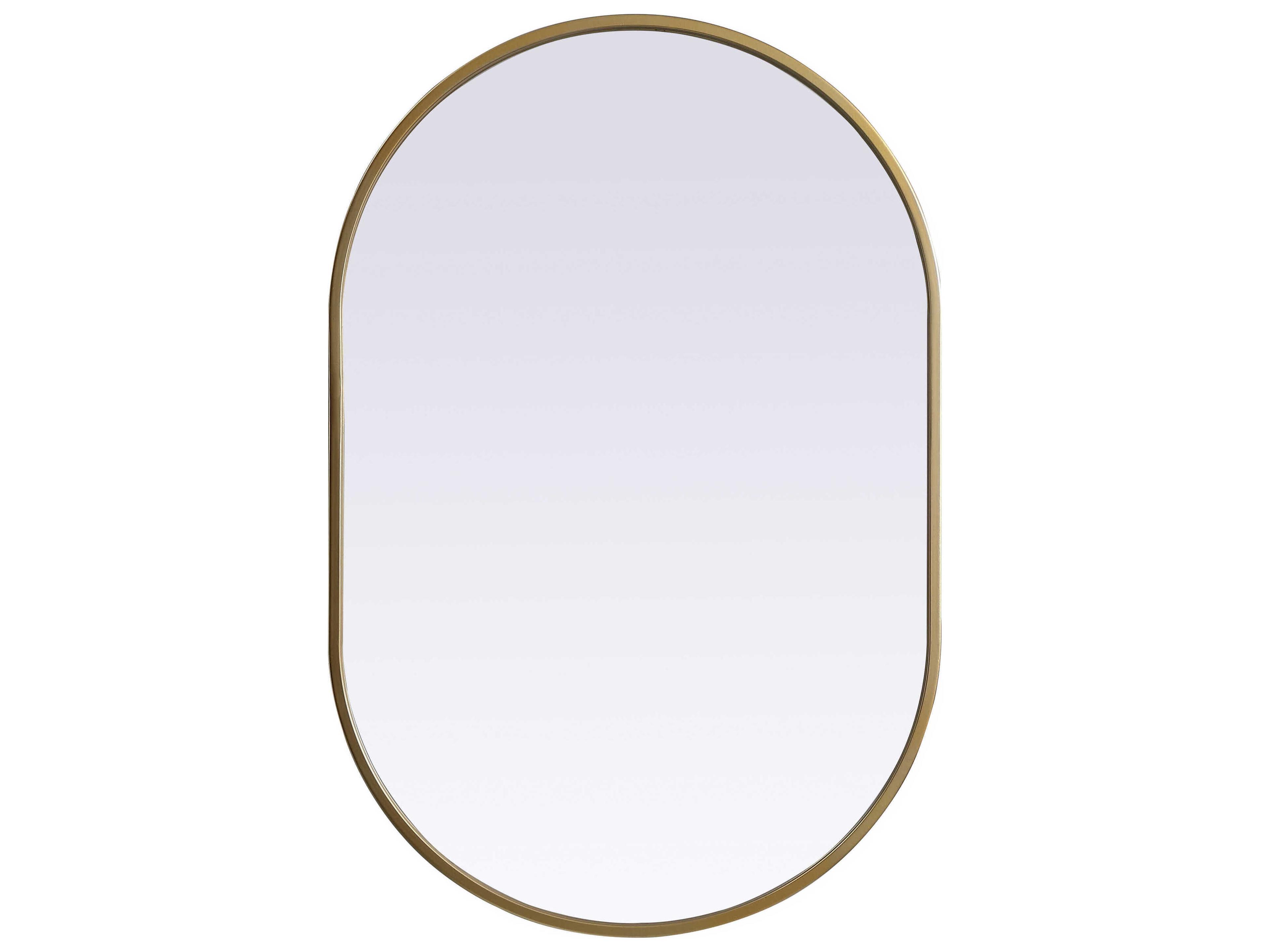 Elegant Lighting Asha Brass Oval Wall Mirror