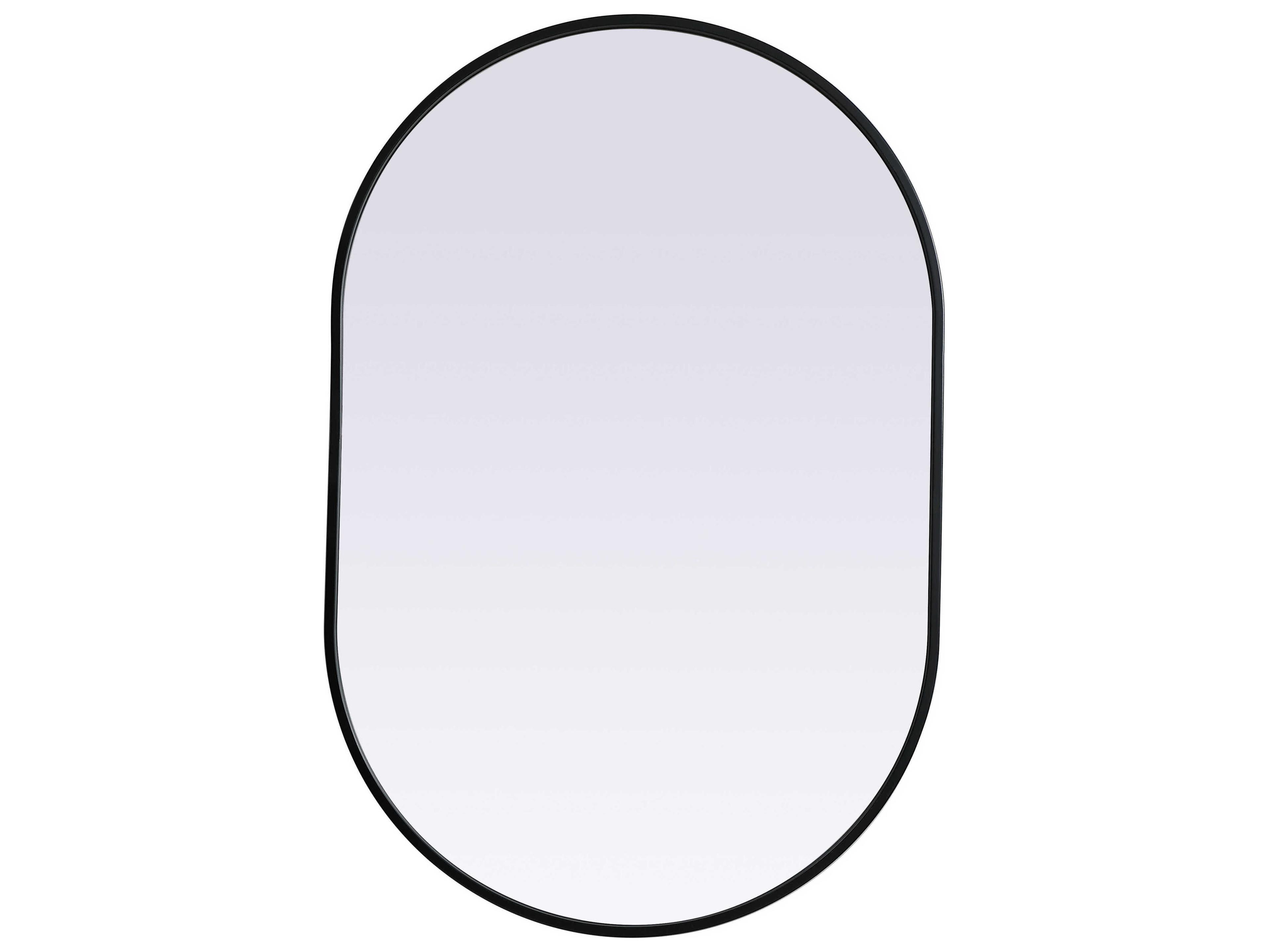 Elegant Lighting Asha Black Oval Wall Mirror