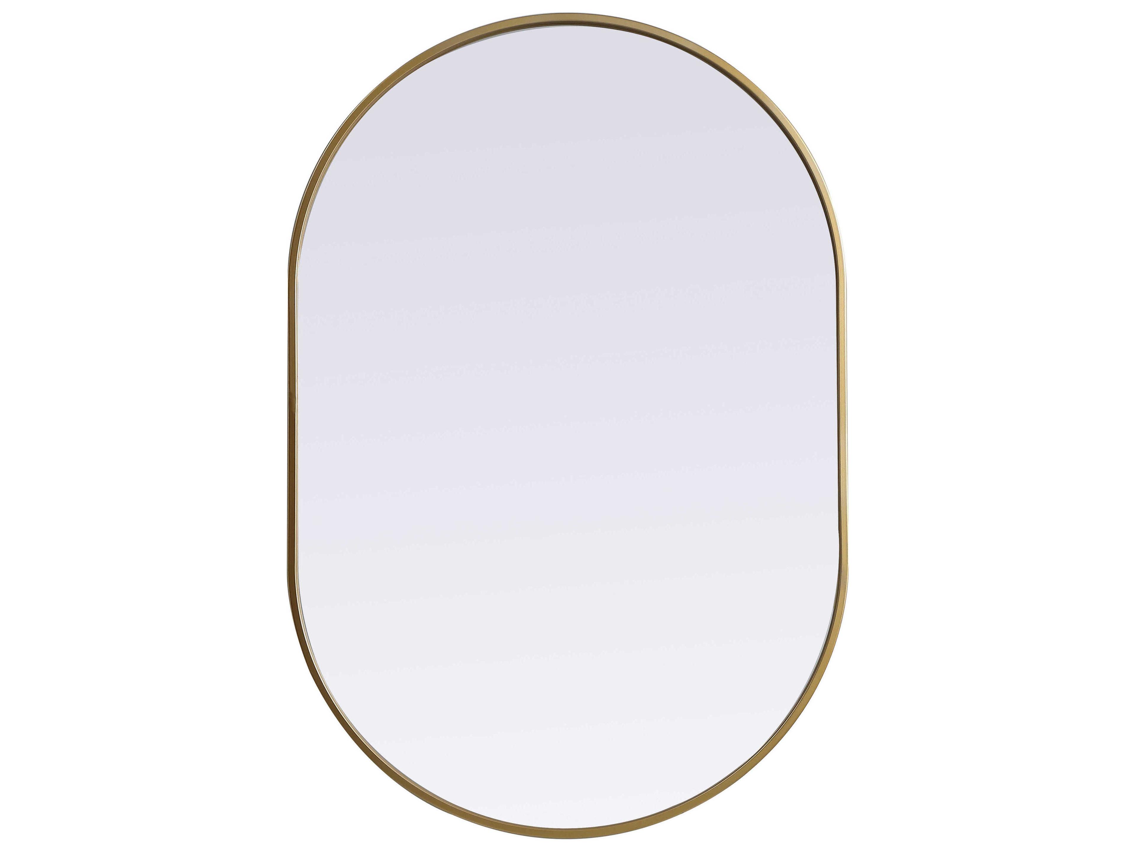 Elegant Lighting Asha Brass Oval Wall Mirror