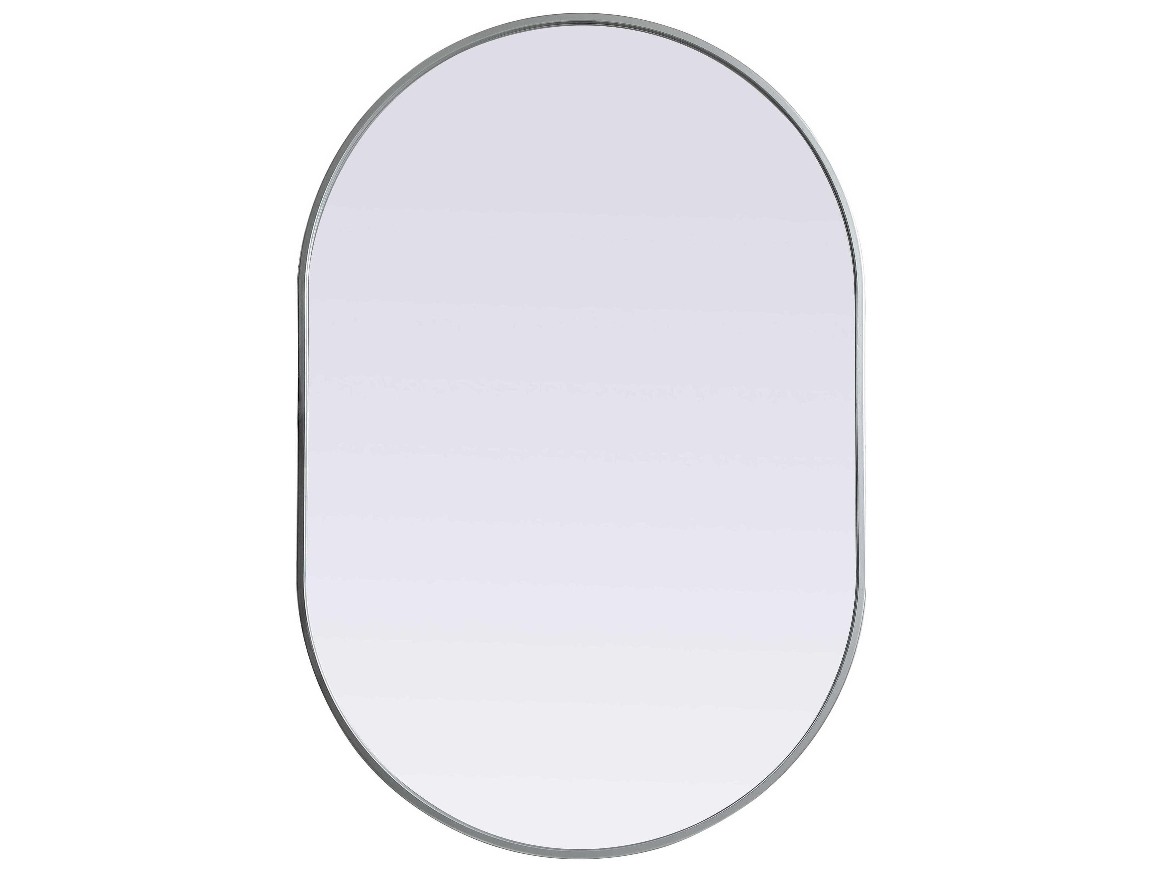 Elegant Lighting Asha Silver Oval Wall Mirror