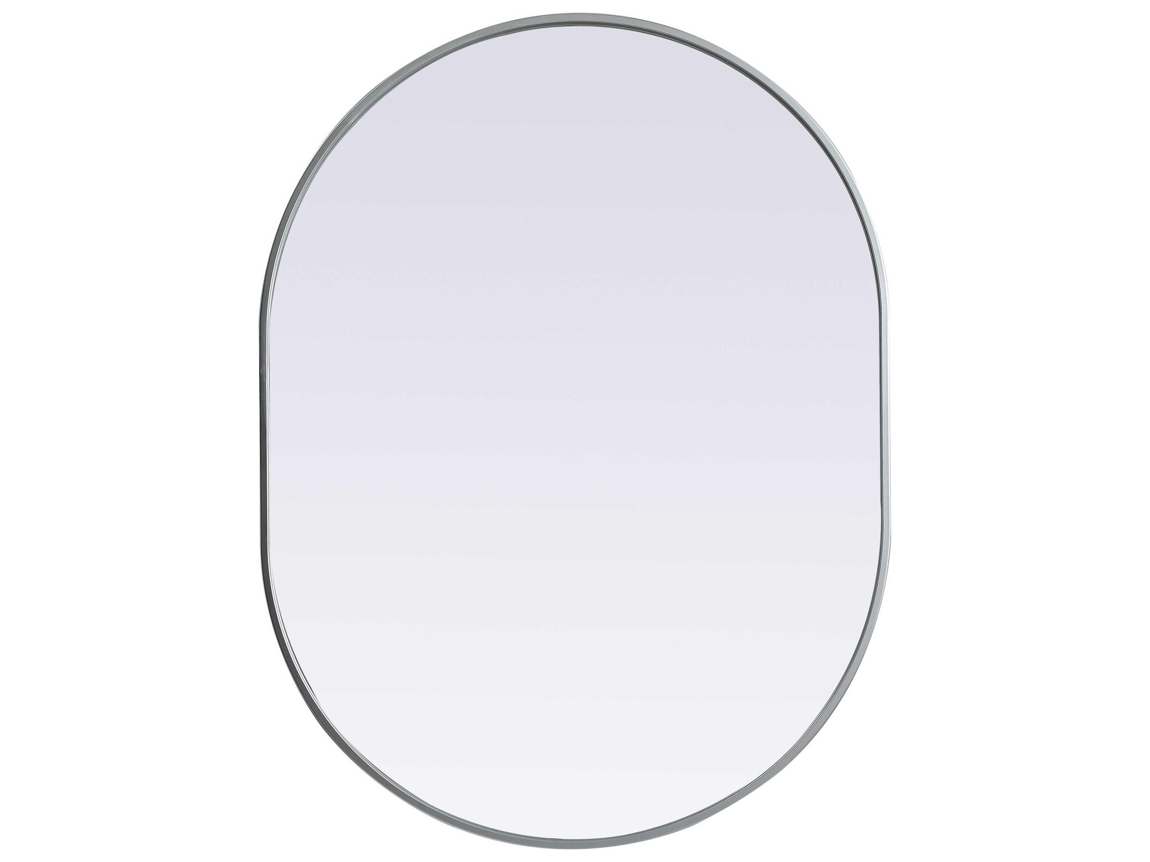 Elegant Lighting Asha Silver Oval Wall Mirror