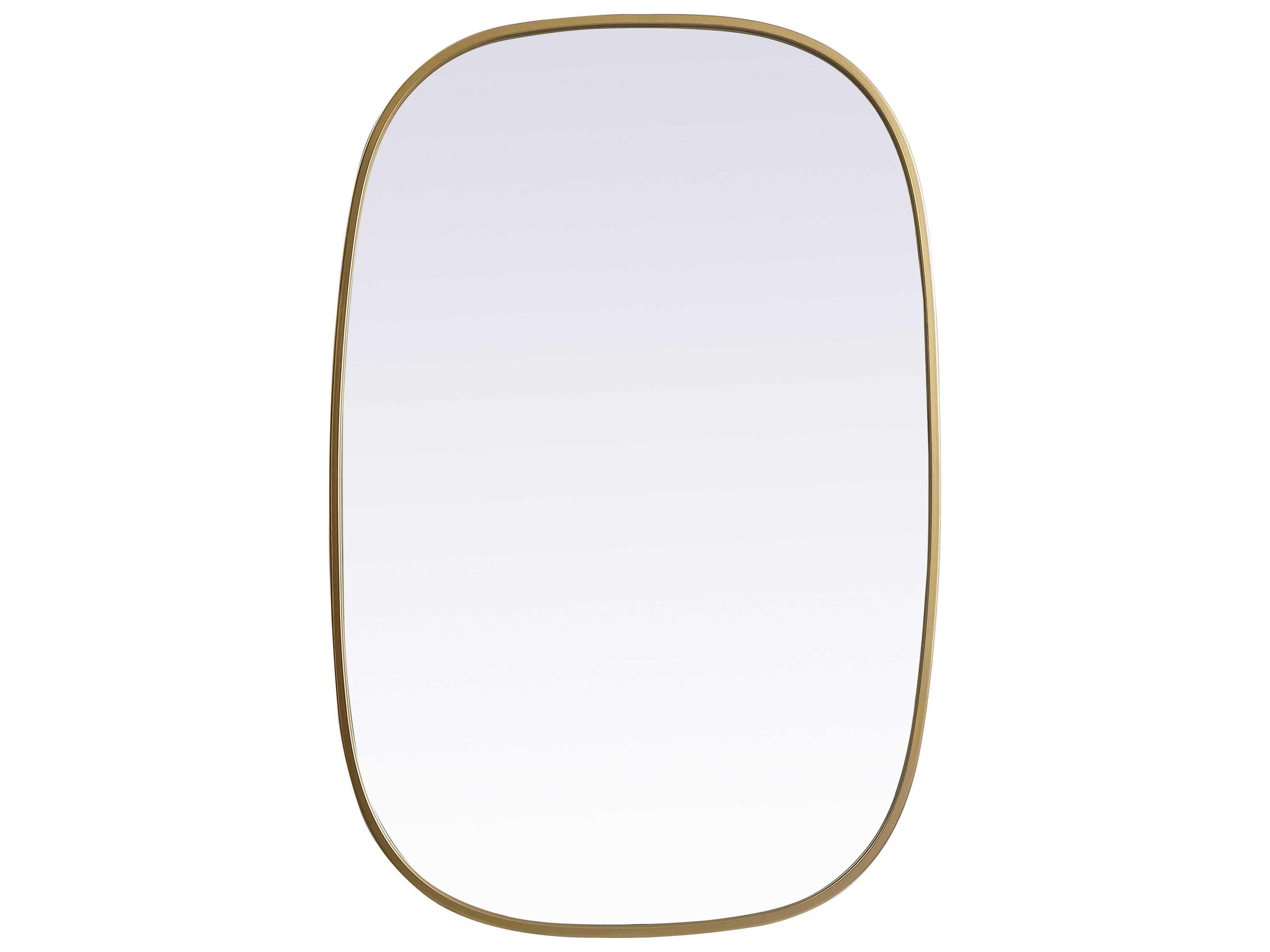 Elegant Lighting Brynn Brass Oval Wall Mirror
