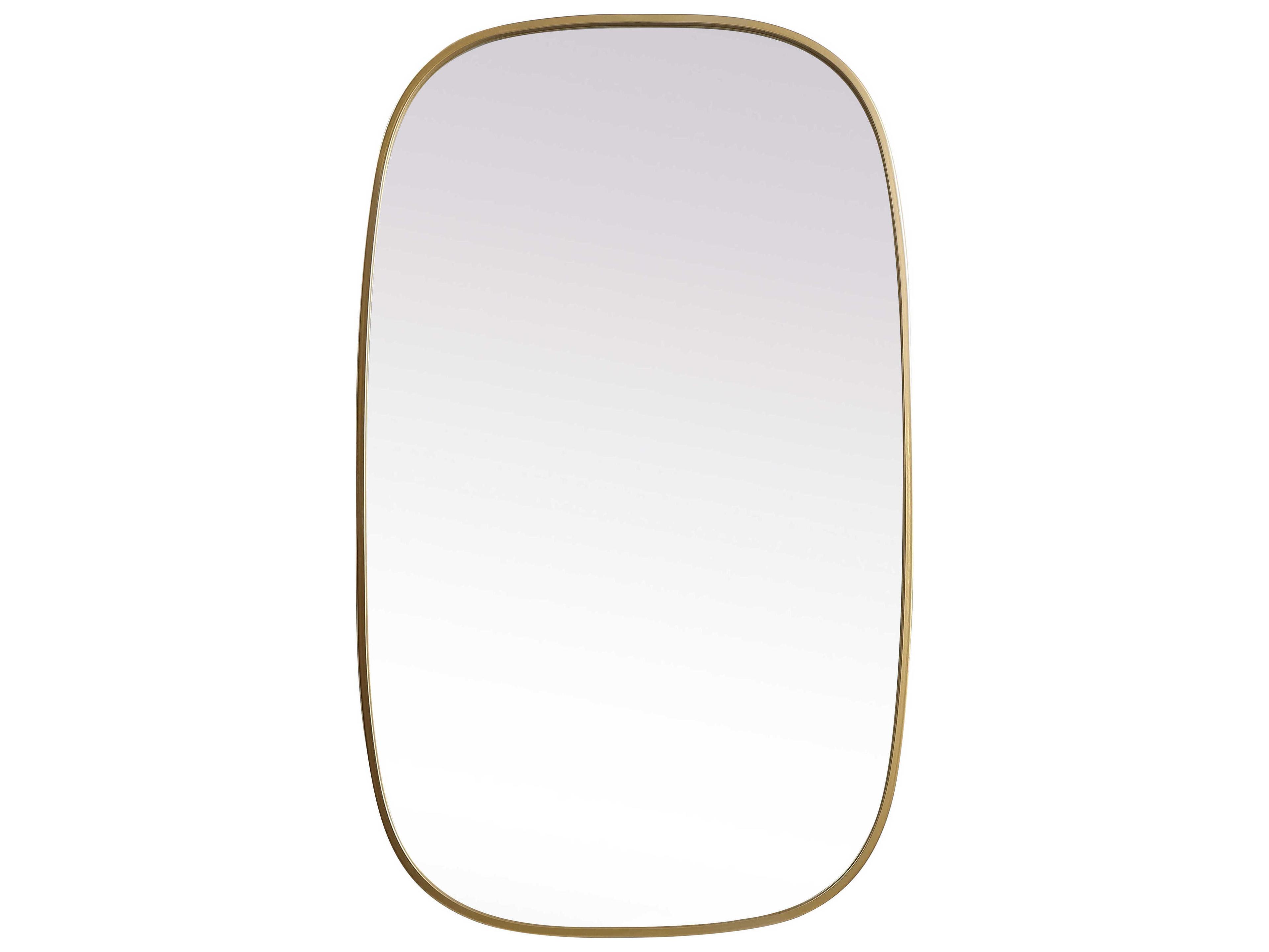 Elegant Lighting Brynn Brass Oval Wall Mirror