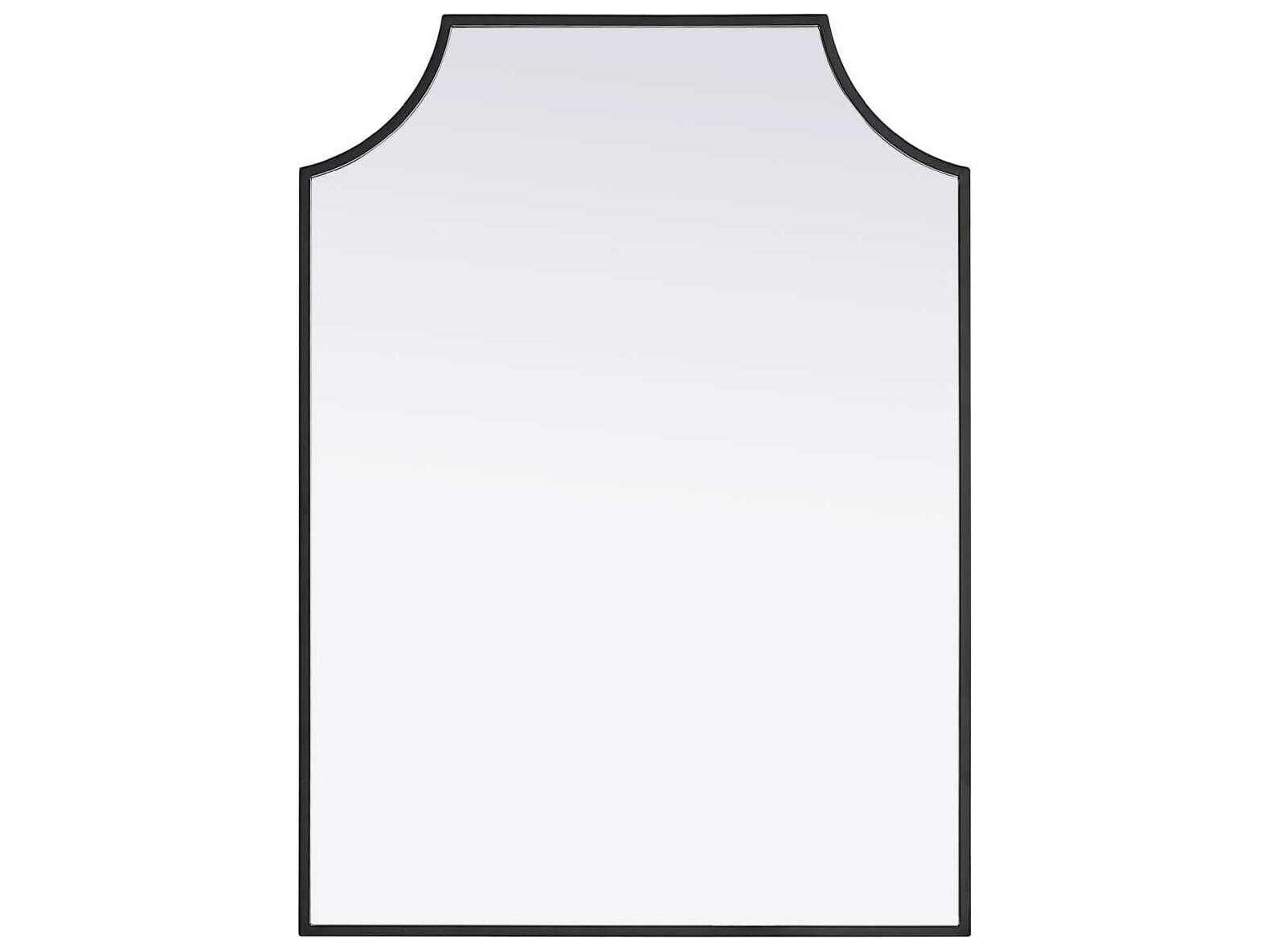 Elegant Lighting Everleigh Black Notched Wall Mirror