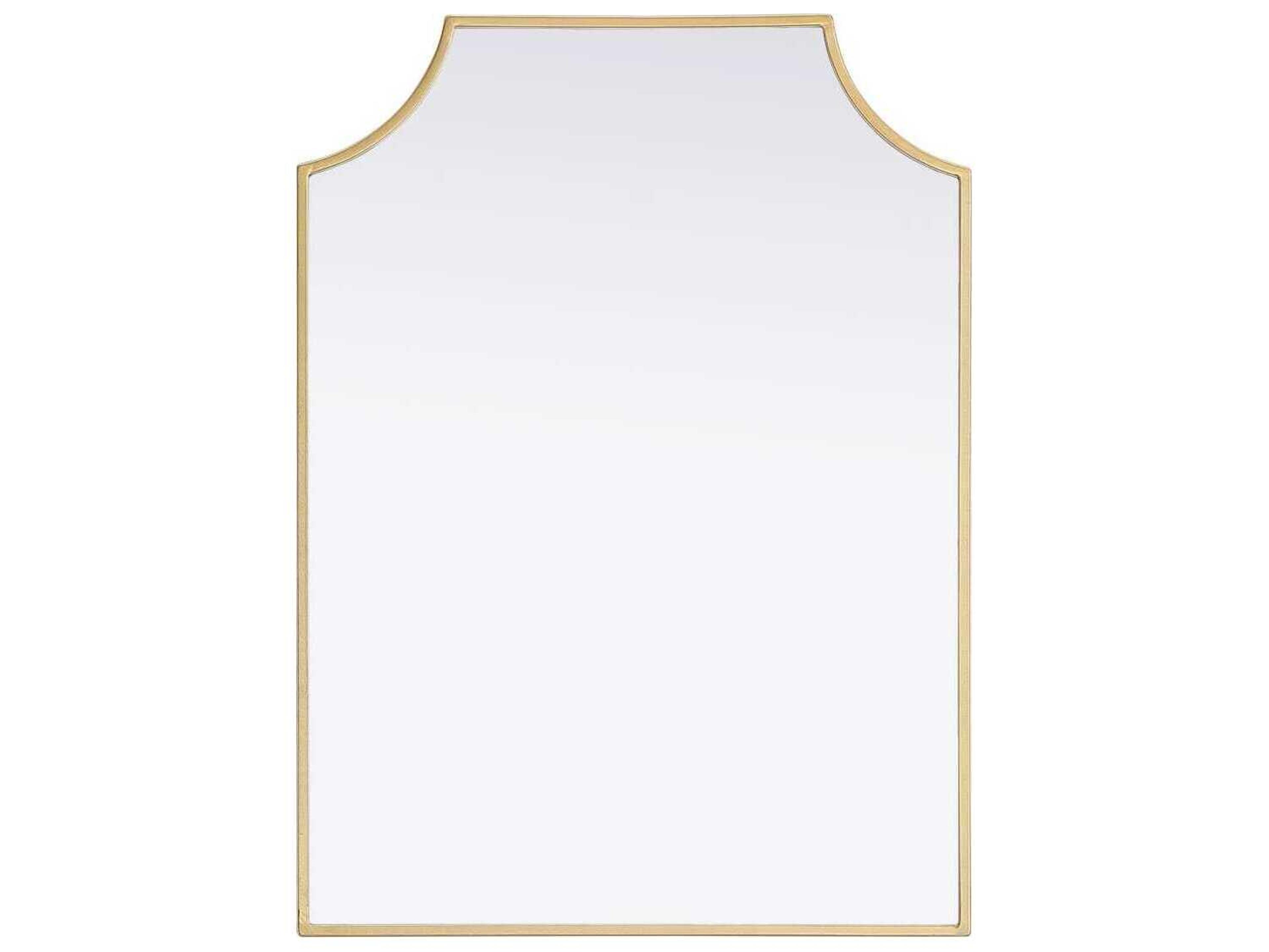 Elegant Lighting Everleigh Brass Notched Wall Mirror