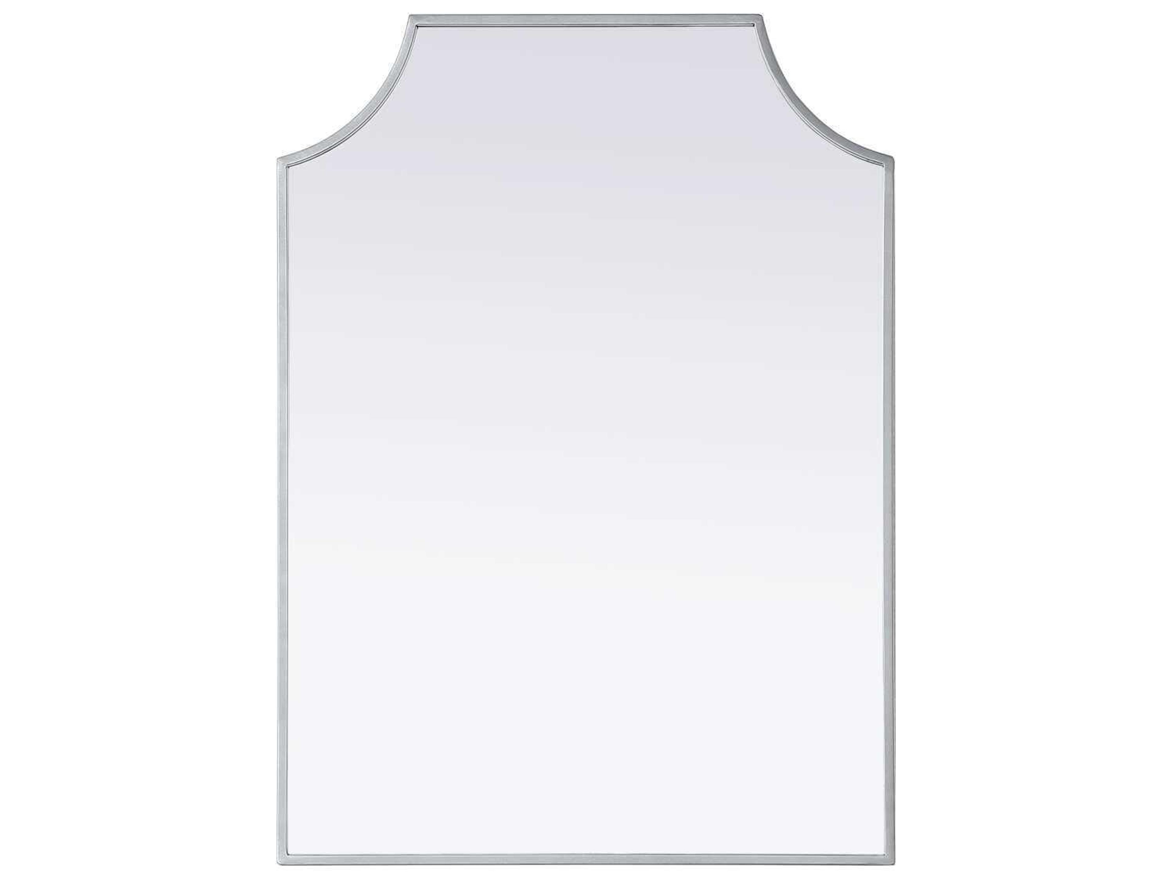 Elegant Lighting Everleigh Silver Notched Wall Mirror