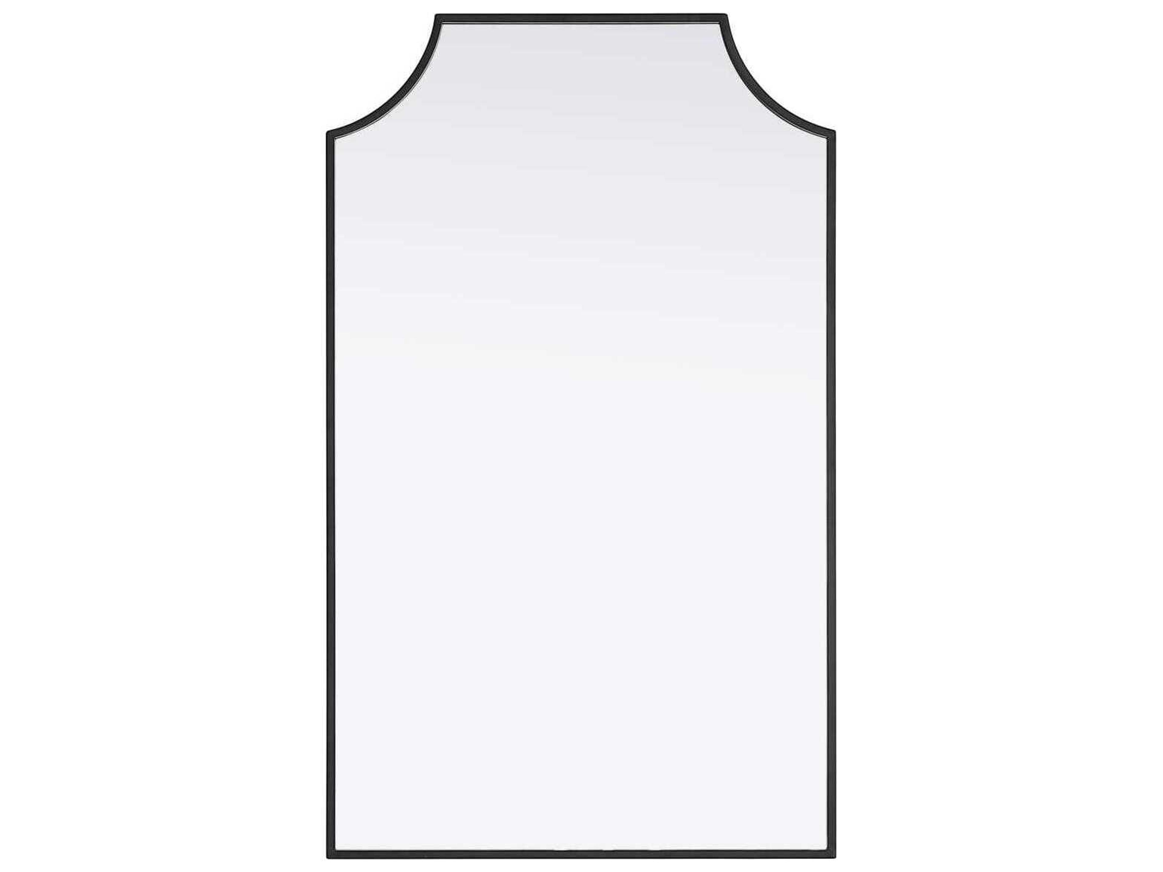 Elegant Lighting Everleigh Black Notched Wall Mirror