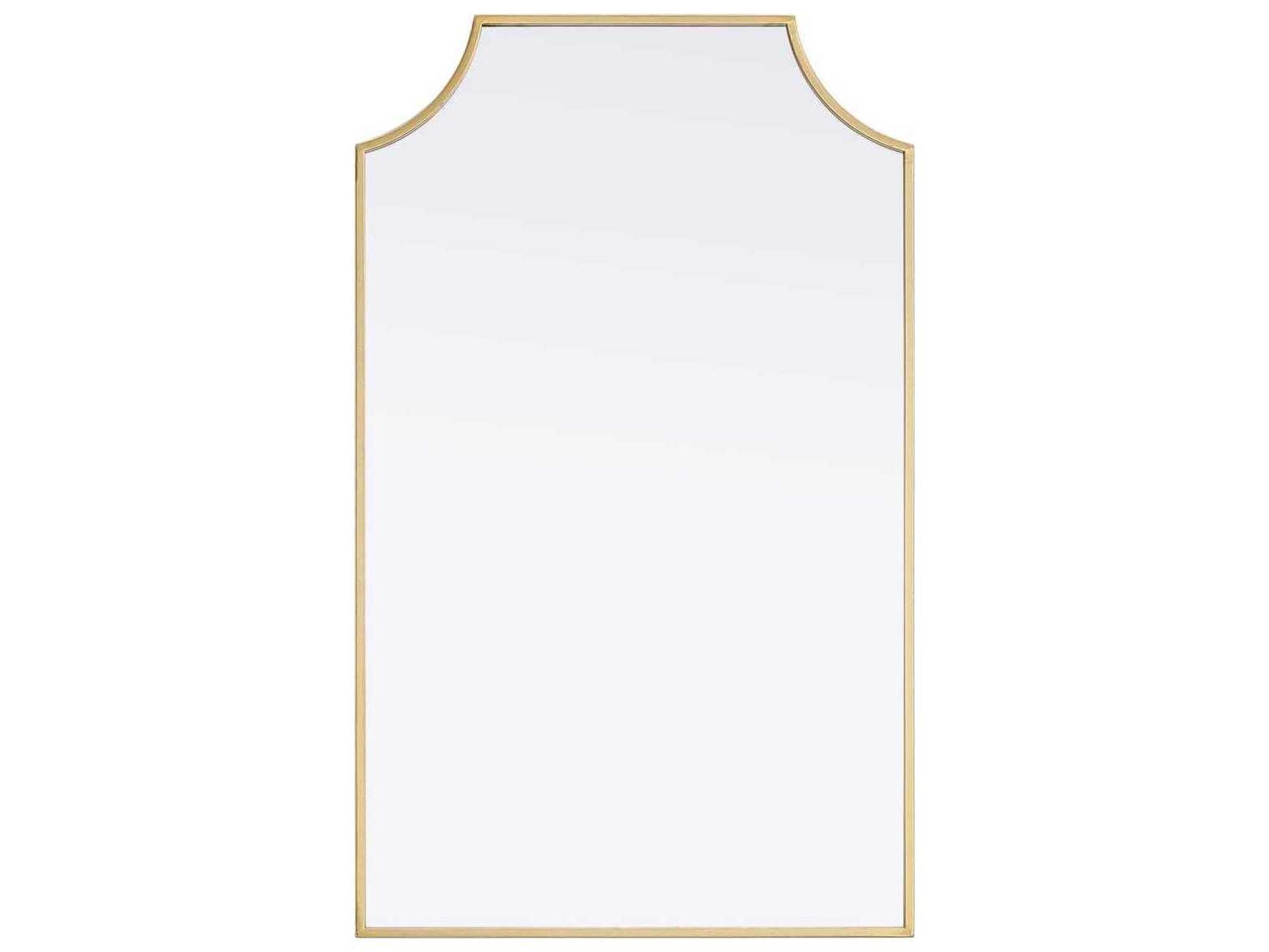 Elegant Lighting Everleigh Brass Notched Wall Mirror