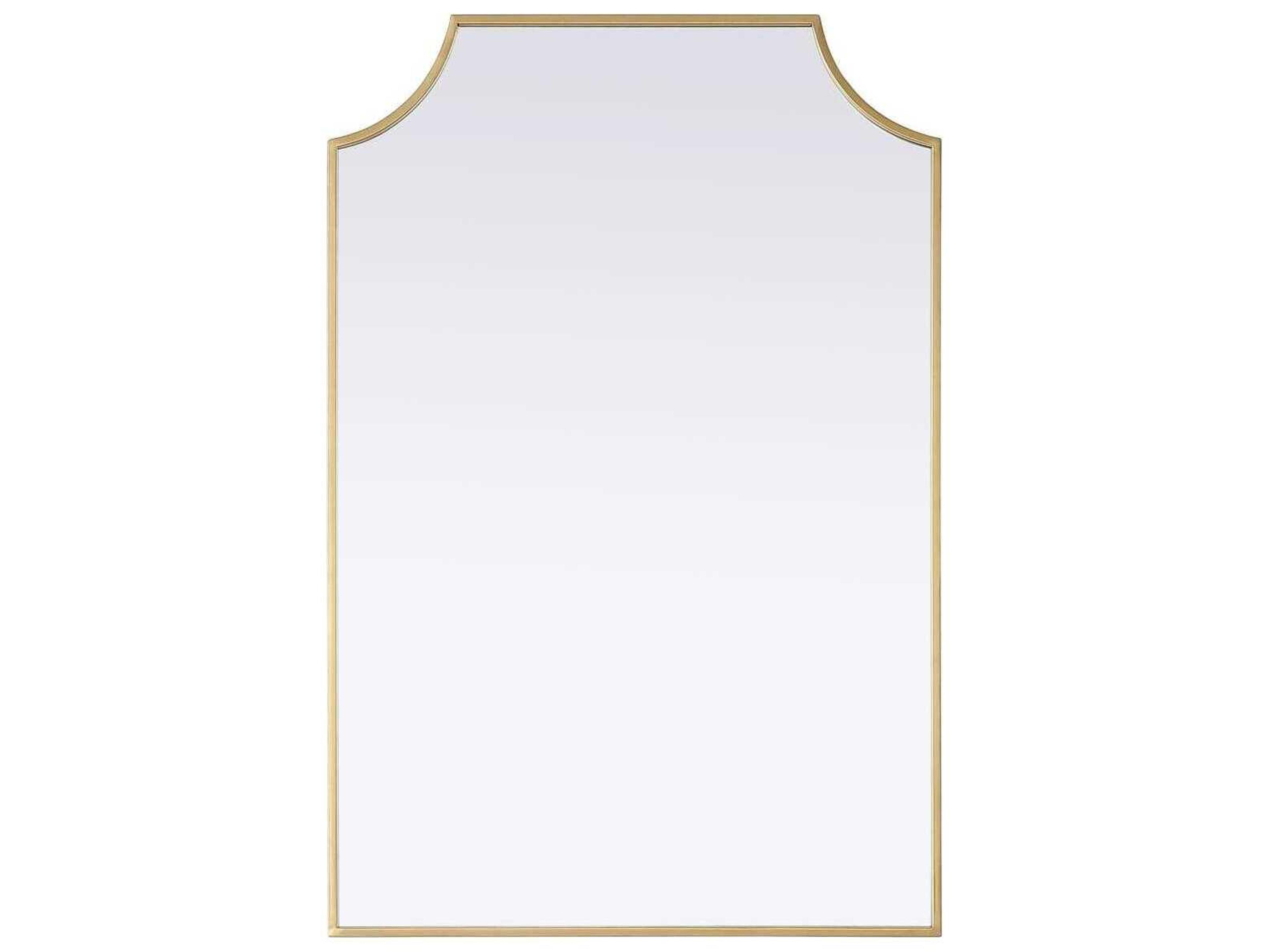 Elegant Lighting Everleigh Brass Notched Wall Mirror