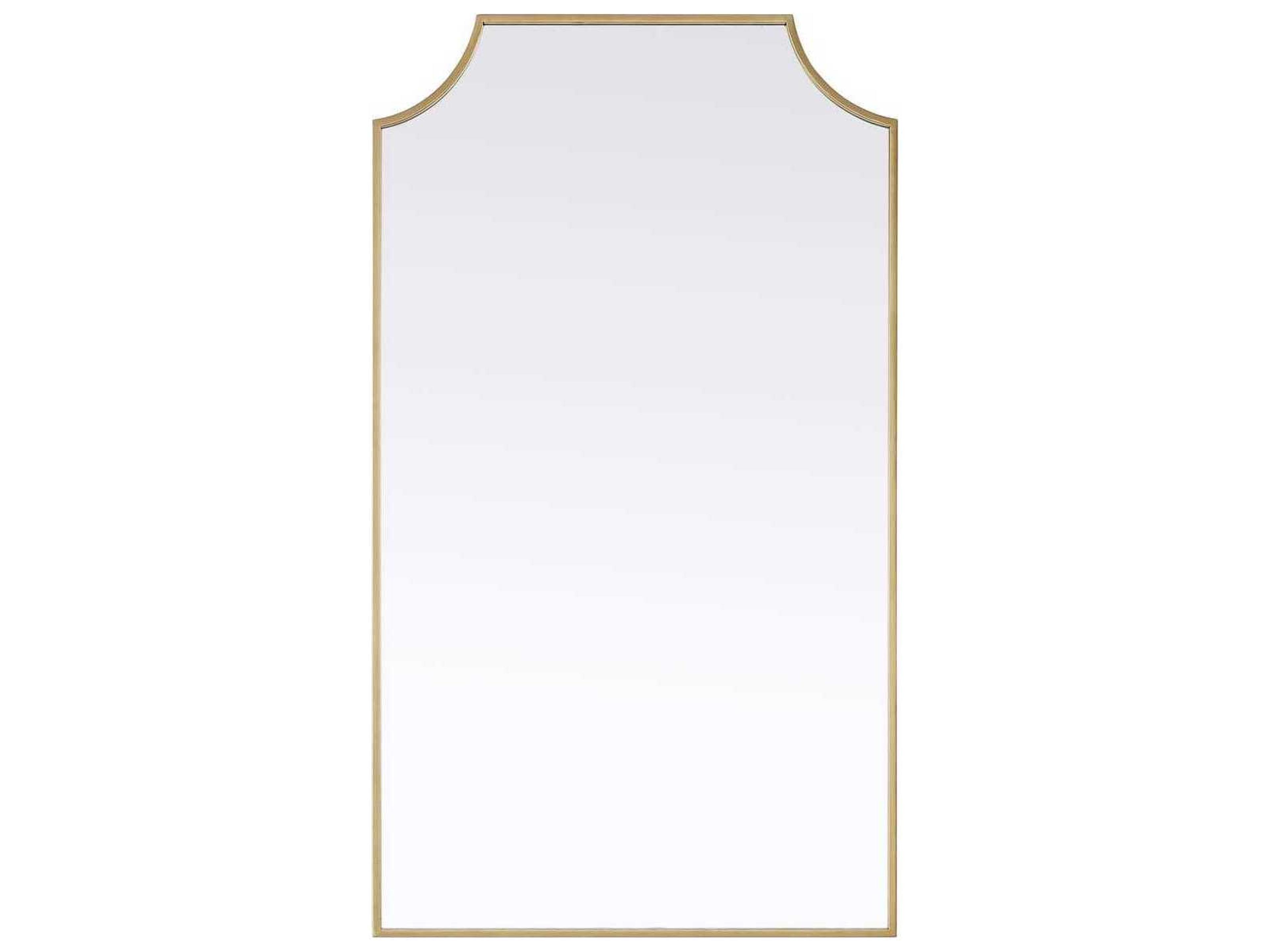 Elegant Lighting Everleigh Brass Notched Wall Mirror