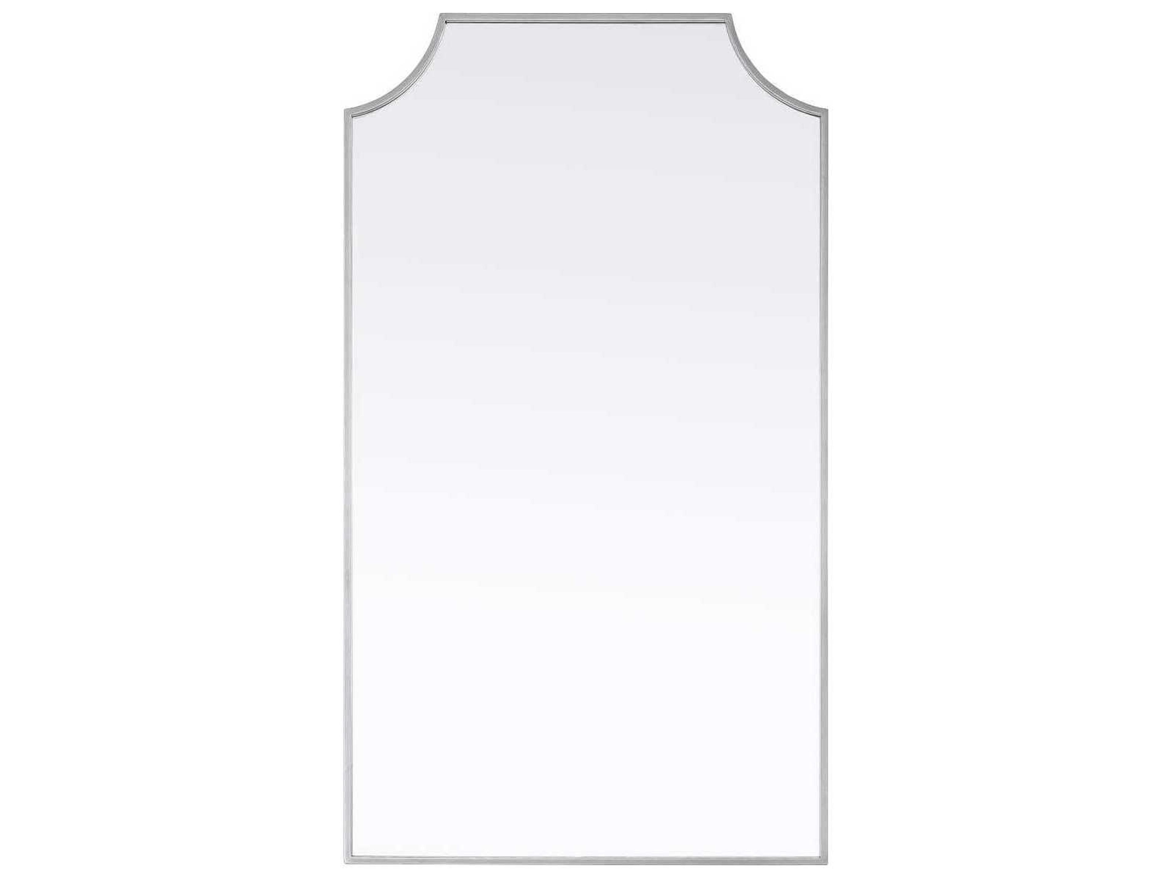 Elegant Lighting Everleigh Silver Notched Wall Mirror