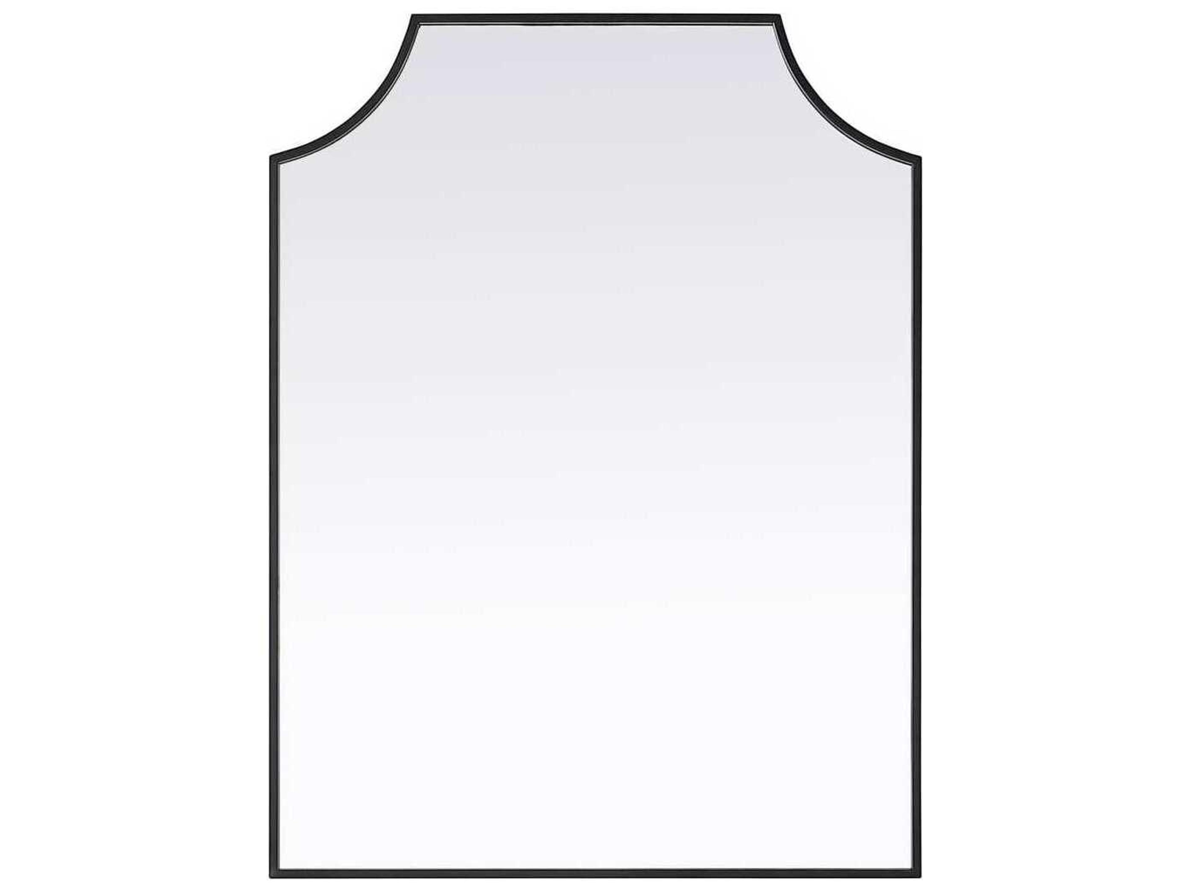 Elegant Lighting Everleigh Black Notched Wall Mirror