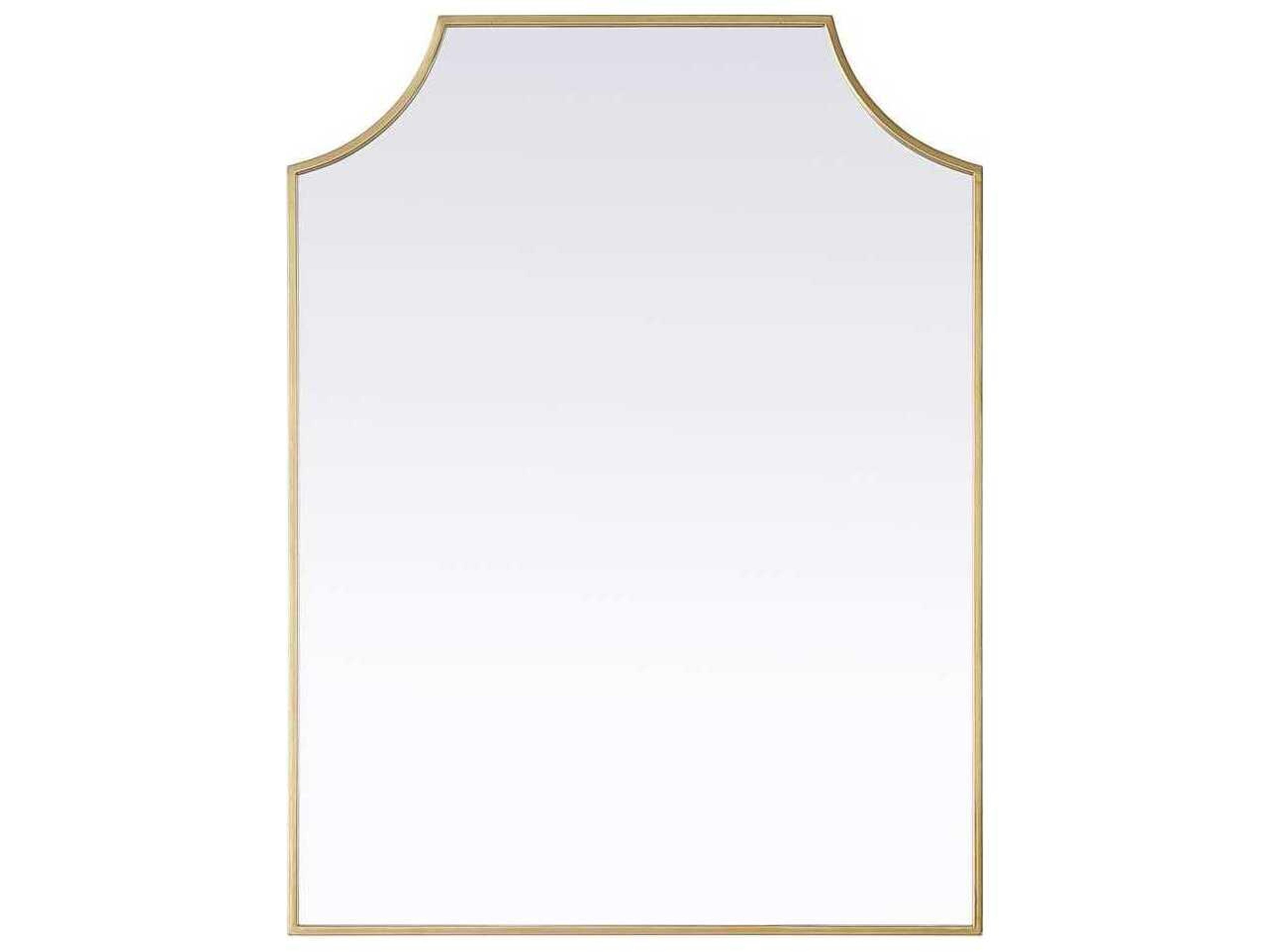 Elegant Lighting Everleigh Brass Notched Wall Mirror