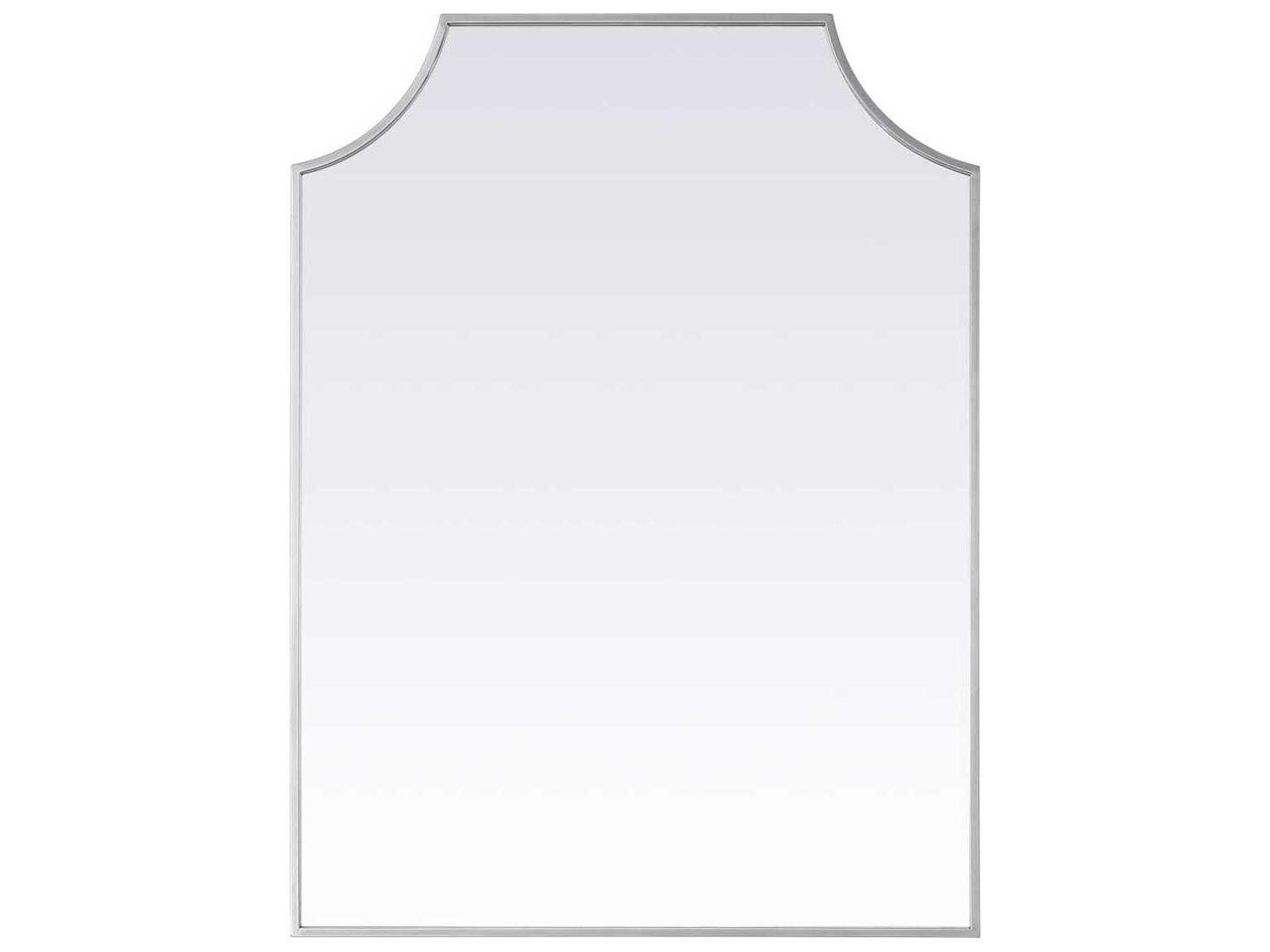 Elegant Lighting Everleigh Silver Notched Wall Mirror