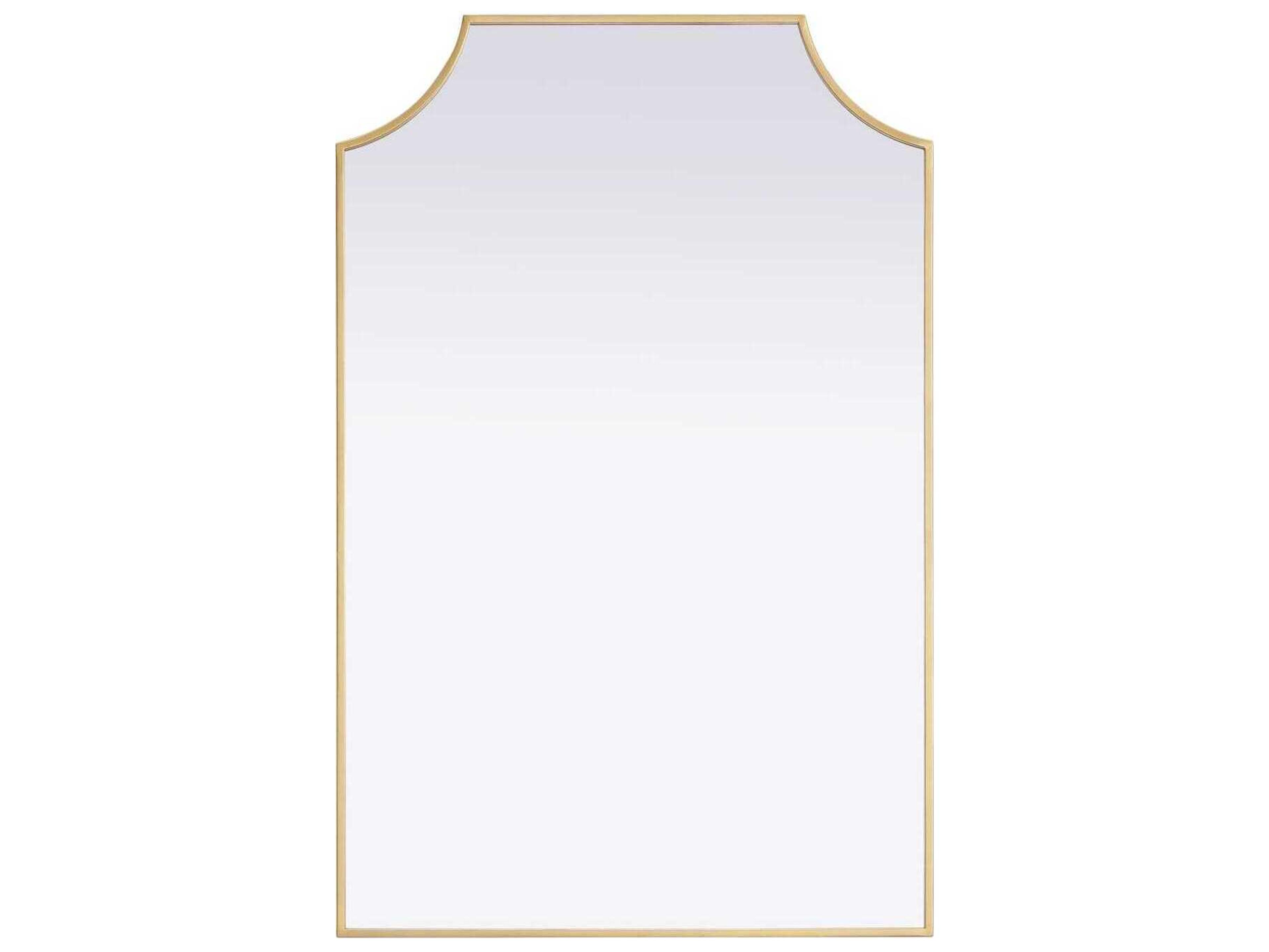 Elegant Lighting Everleigh Brass Notched Wall Mirror