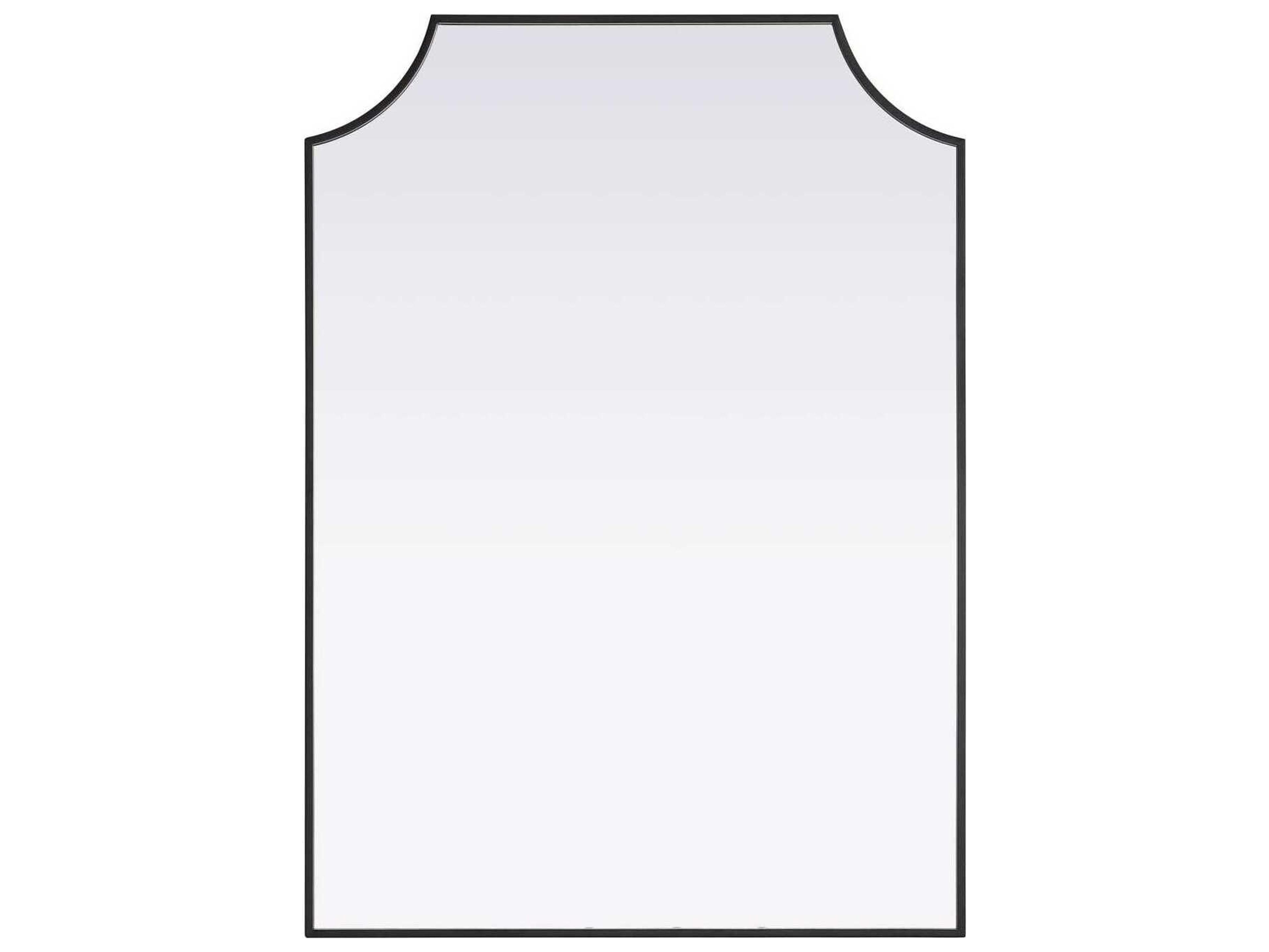 Elegant Lighting Everleigh Black Notched Wall Mirror