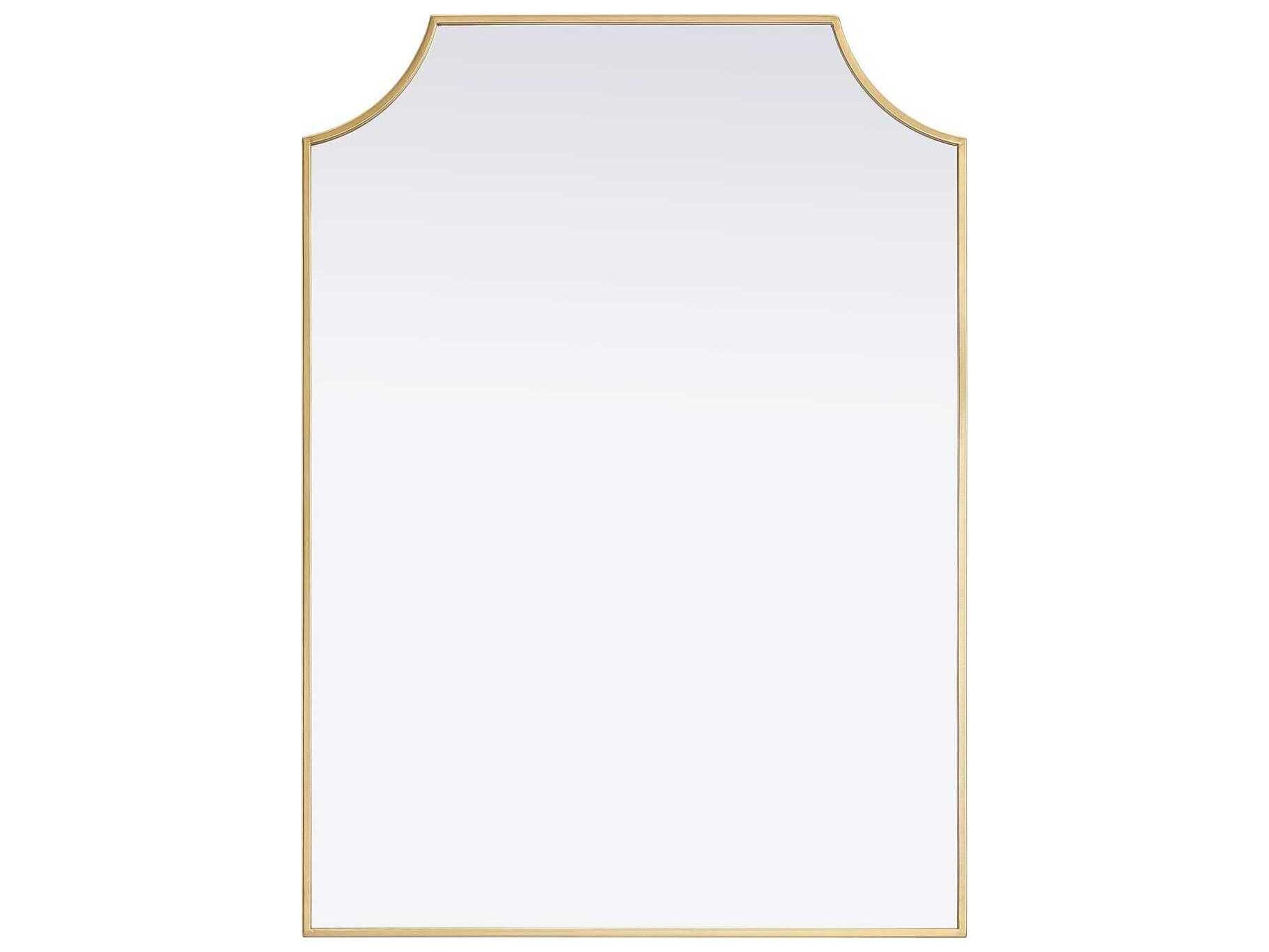 Elegant Lighting Everleigh Brass Notched Wall Mirror