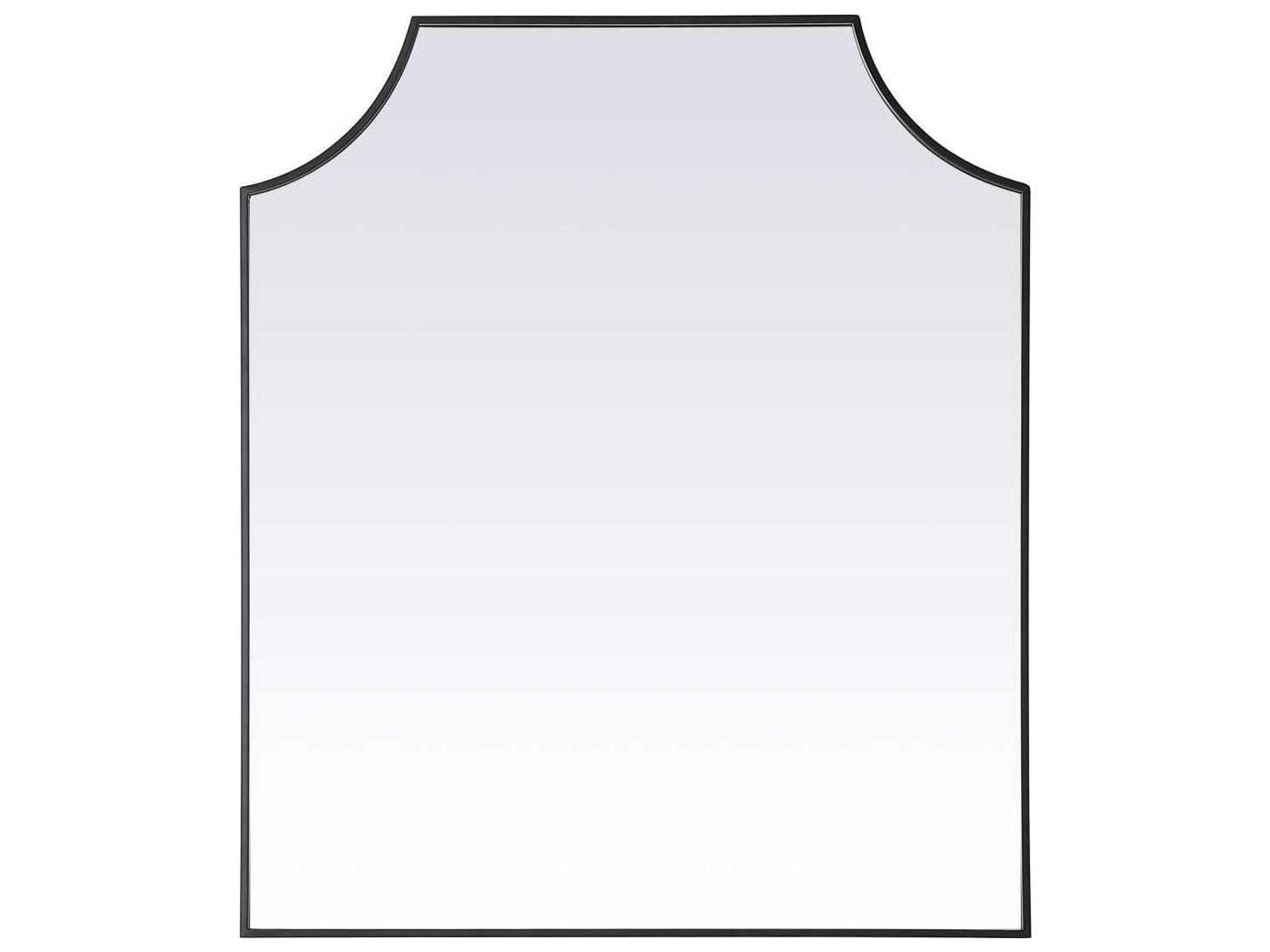 Elegant Lighting Everleigh Black Notched Wall Mirror