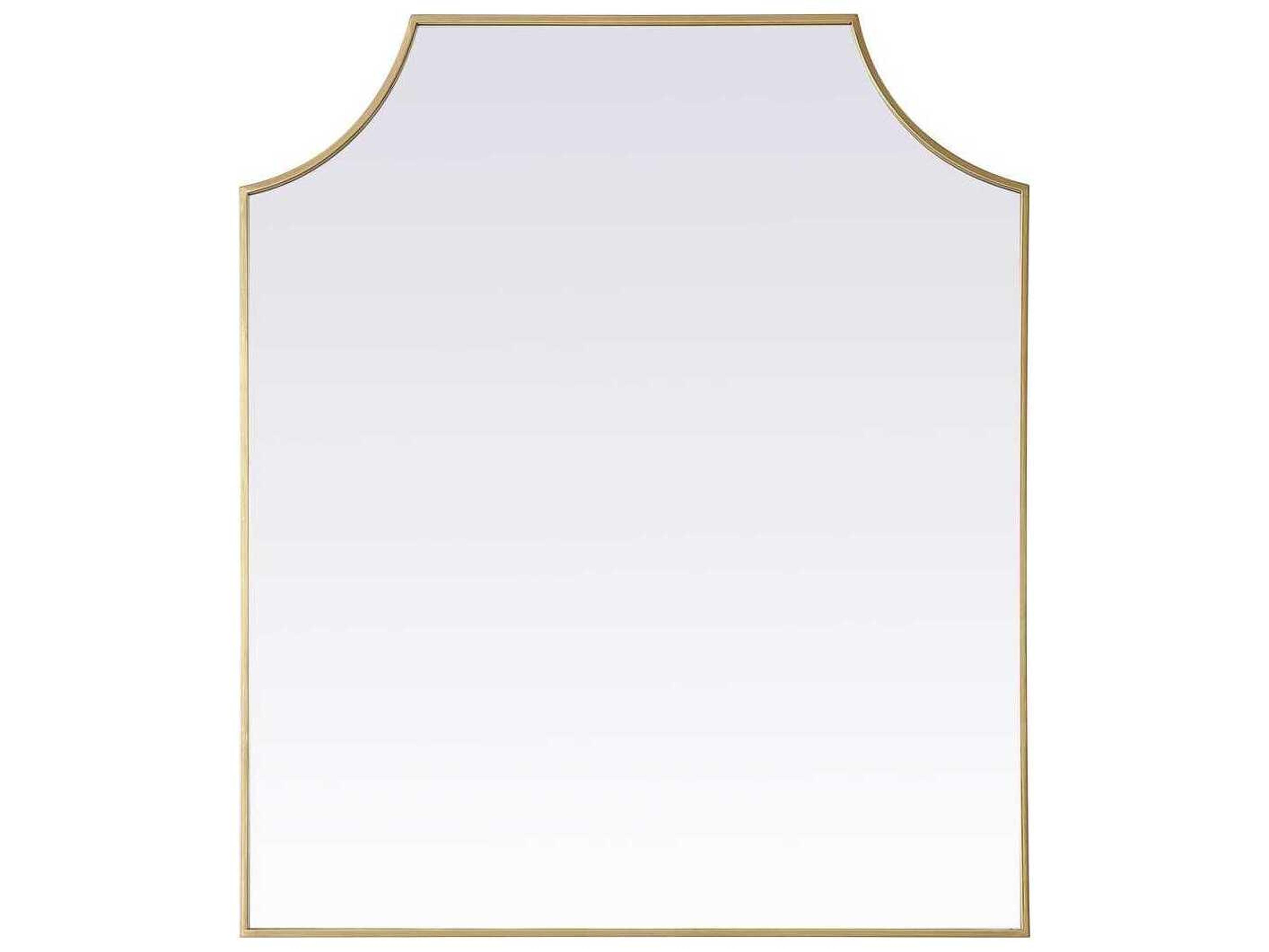 Elegant Lighting Everleigh Brass Notched Wall Mirror