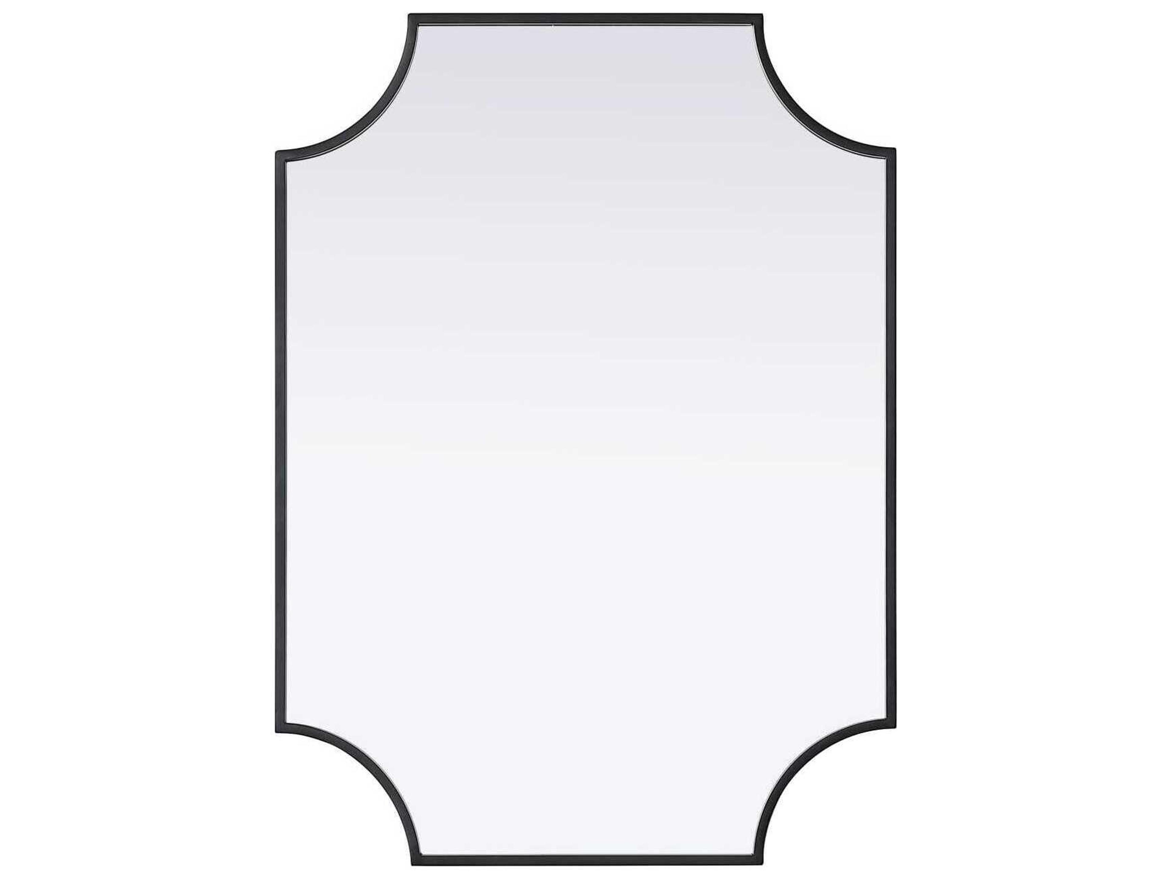 Elegant Lighting Everleigh Black Notched Wall Mirror