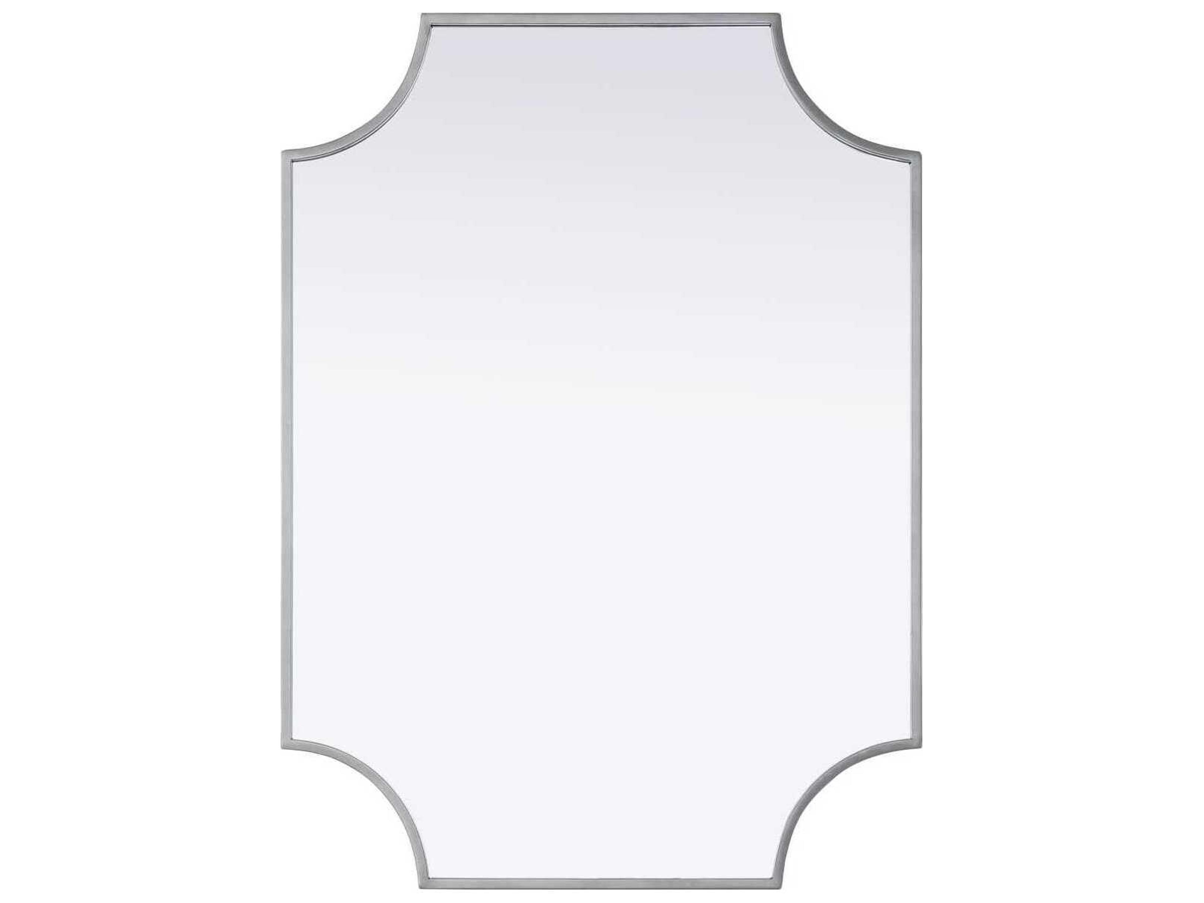 Elegant Lighting Everleigh Silver Notched Wall Mirror