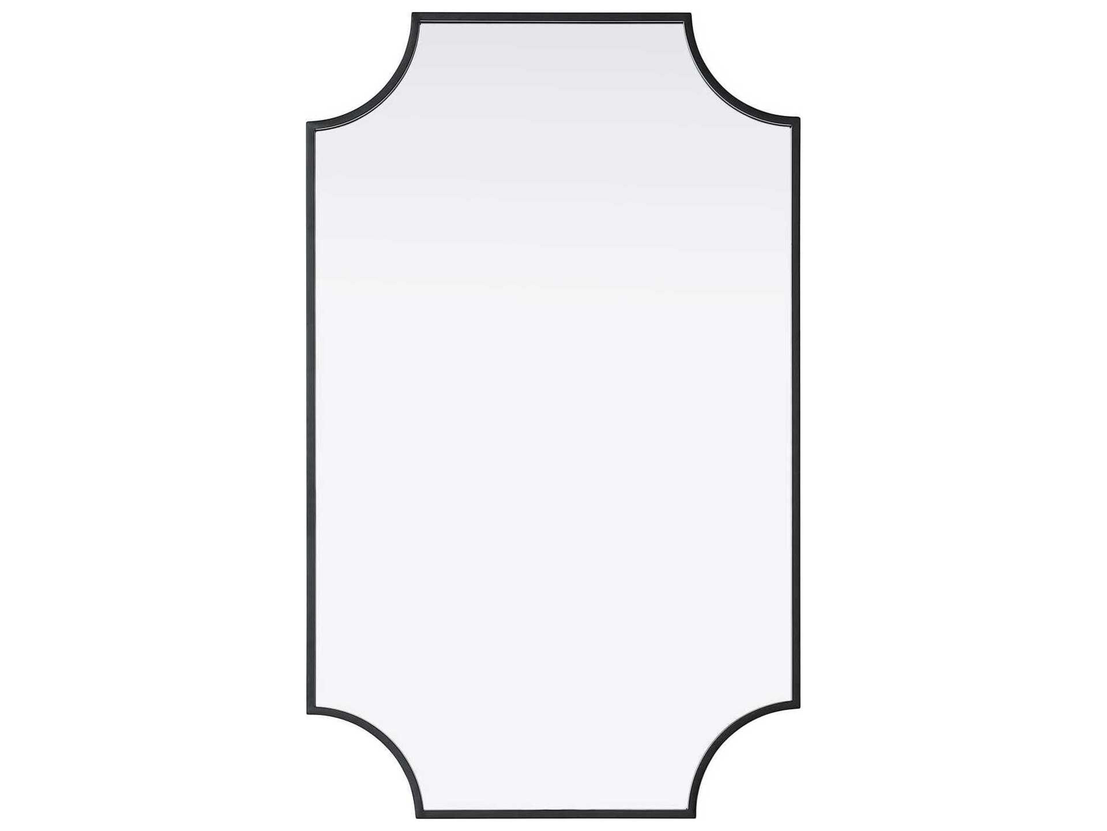 Elegant Lighting Everleigh Black Notched Wall Mirror