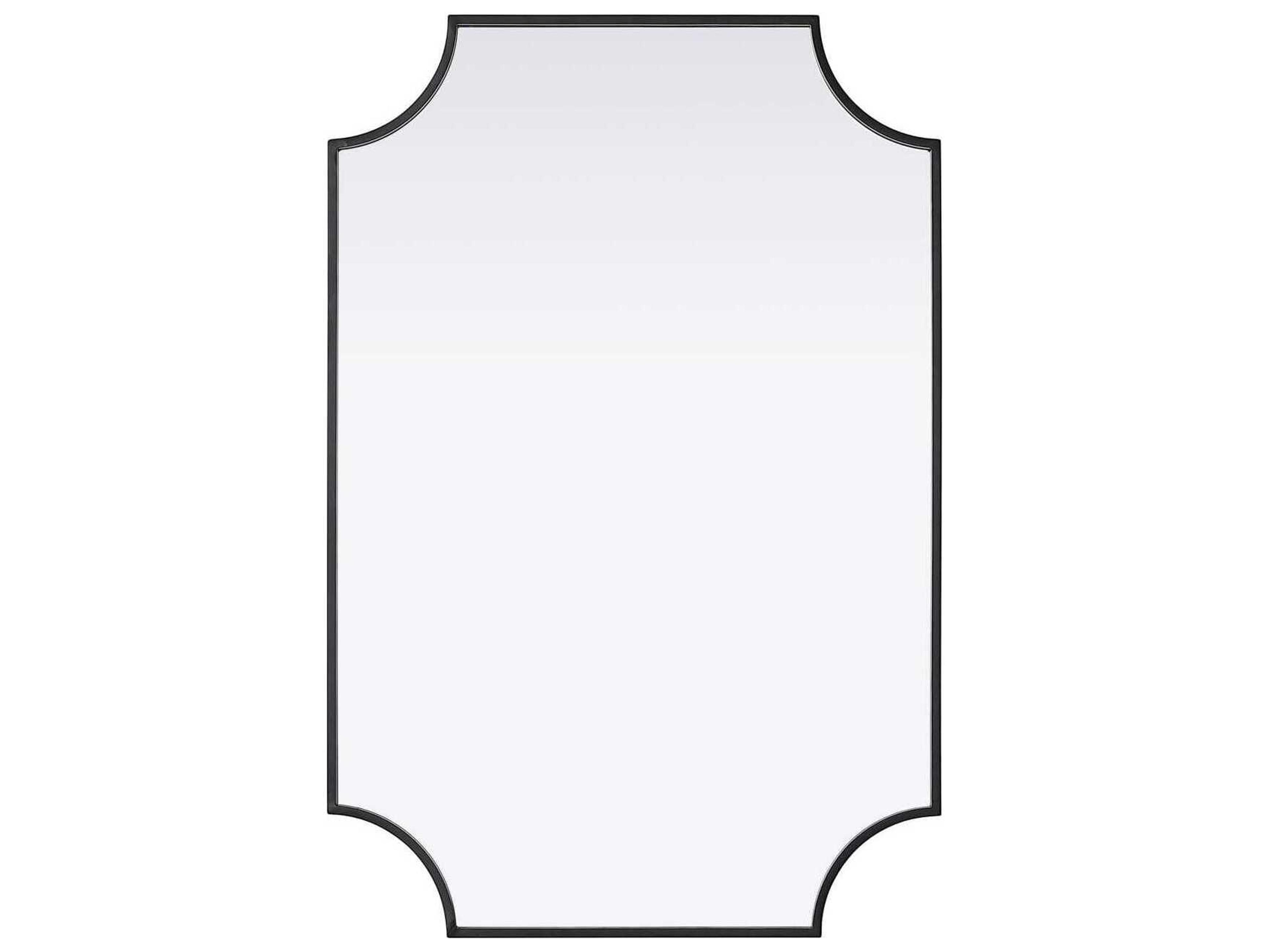 Elegant Lighting Everleigh Black Notched Wall Mirror